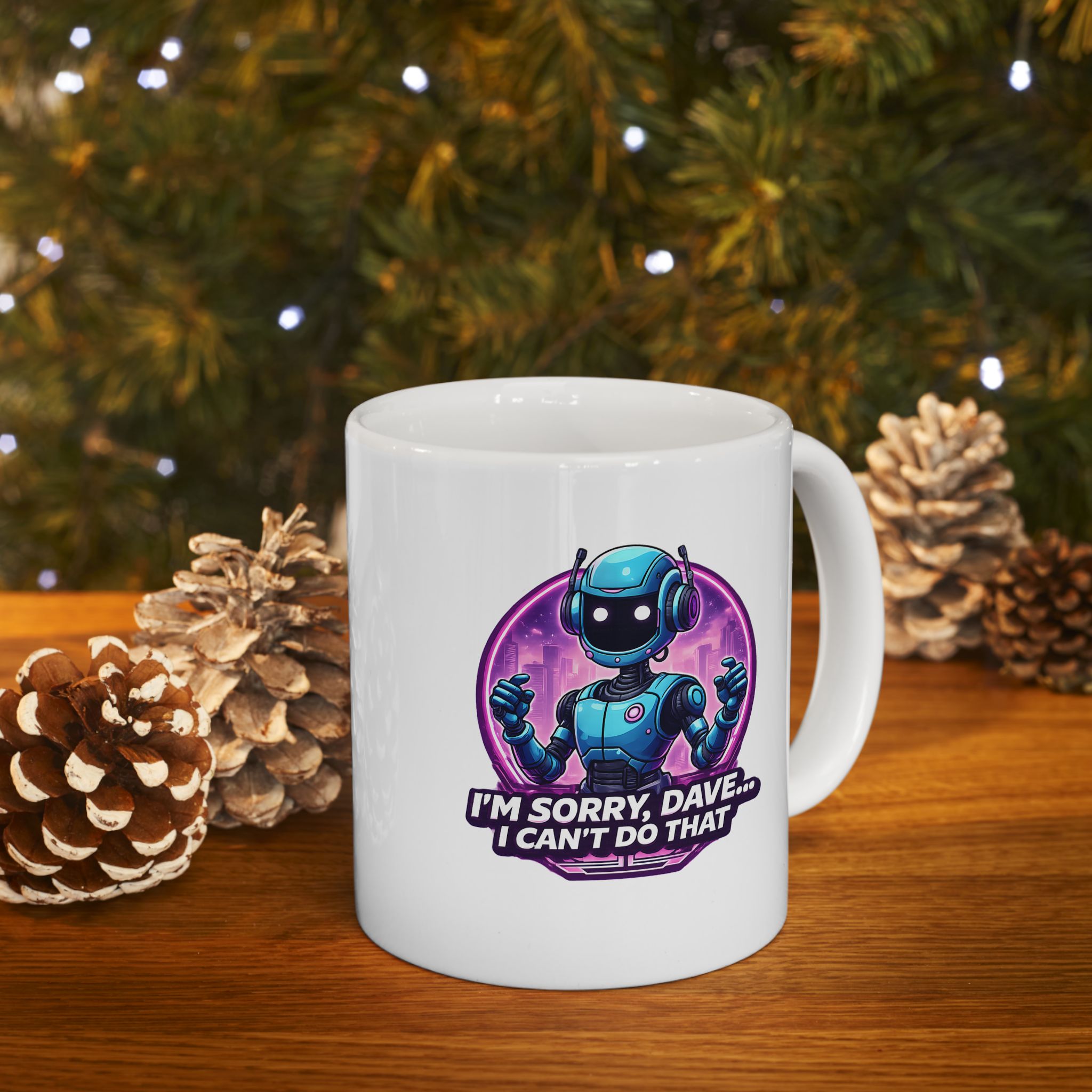 I'm Sorry I Can't Do That Funny Cyberpunk AI Robot Coffee Mug Gift (11oz/15oz) - Image 8