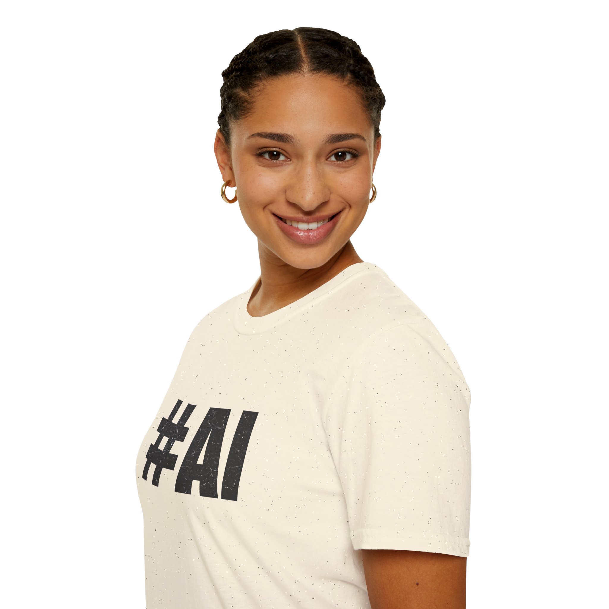 #AI Distressed Dark Minimalist Artificial Intelligence Graphic T-Shirt - Image 51