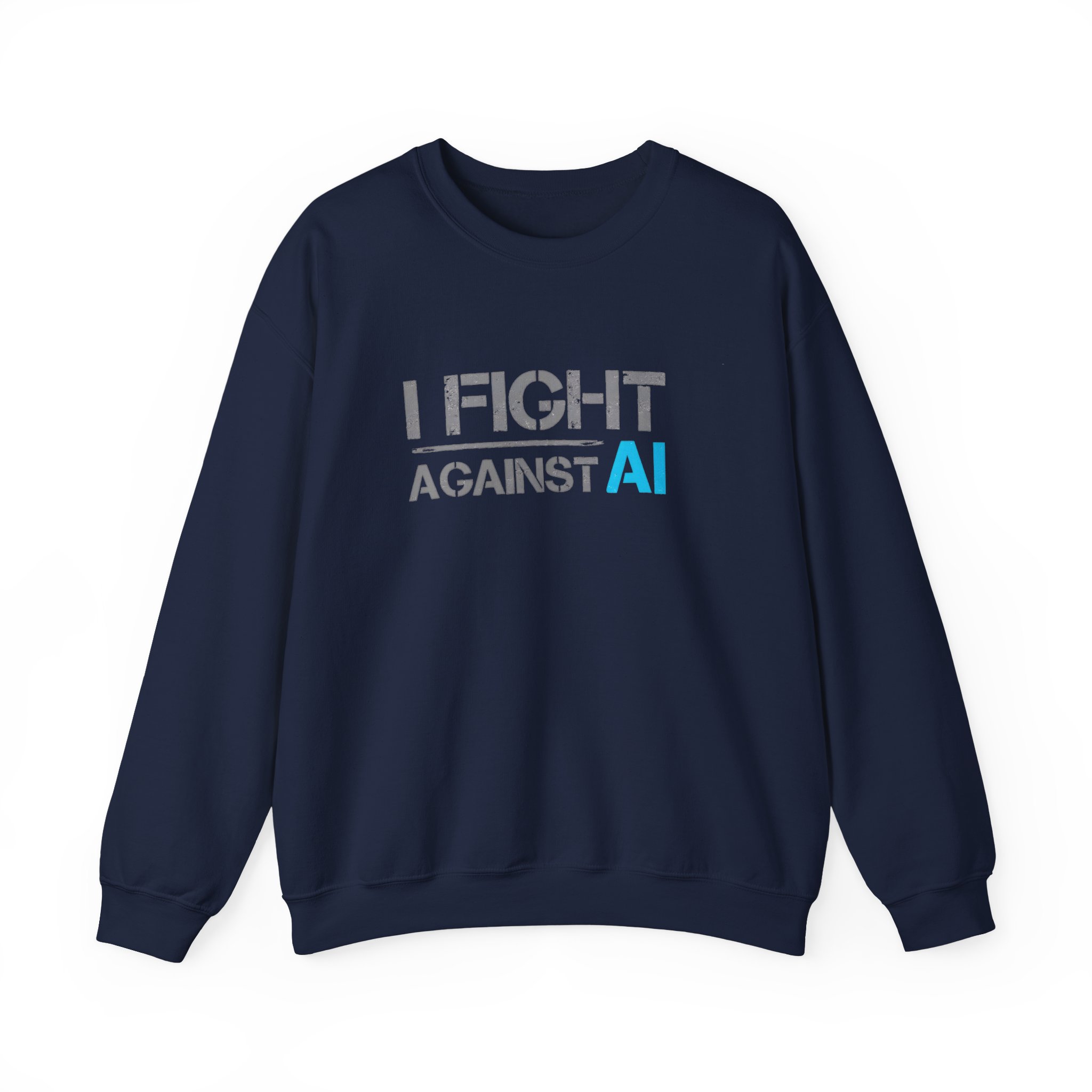 I Fight Against AI – Human Creativity Resistance Crewneck Sweatshirt - Image 64