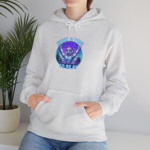 What A Time To Be AI – Retro Synthwave Robot Celebration Pullover Hoodie