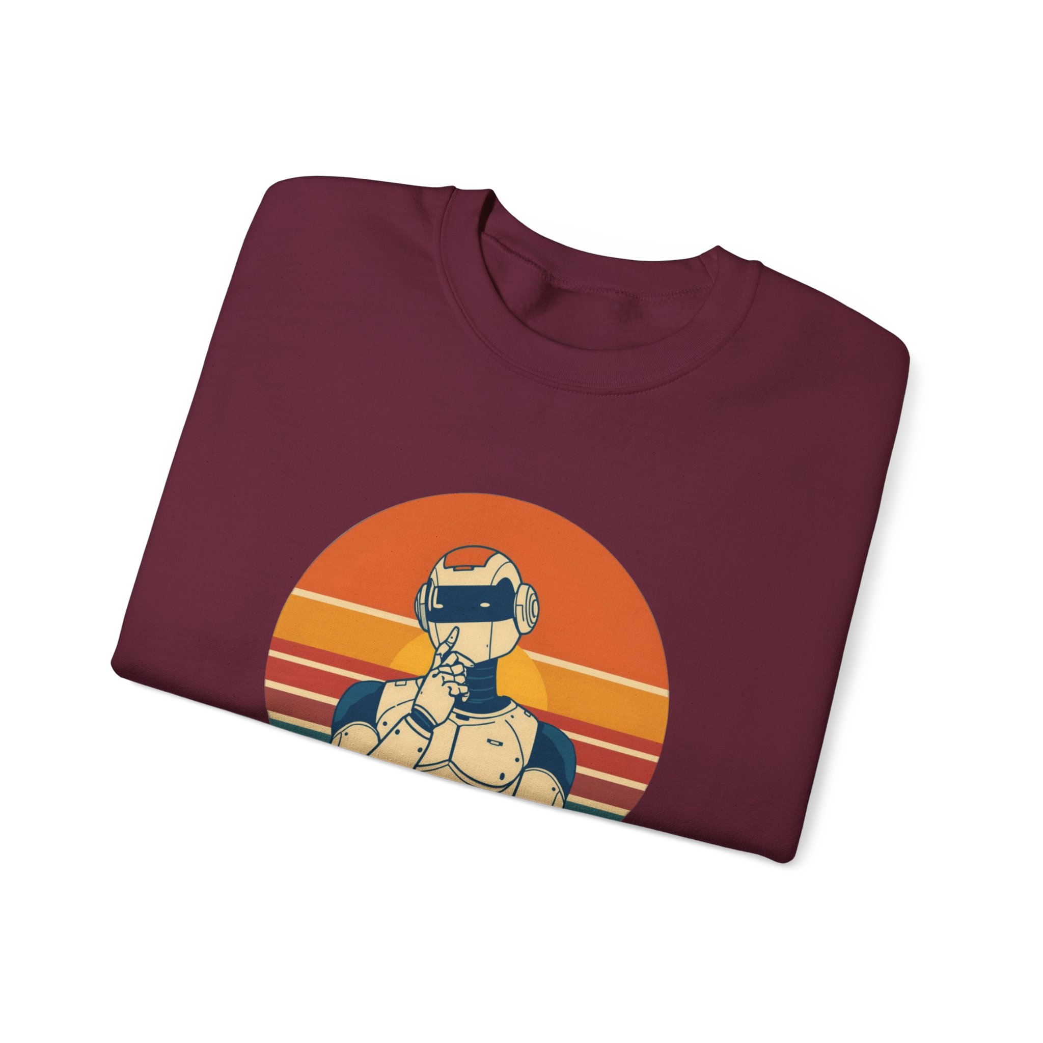 Wired for Success Retro Robot Thinker AI Tech Sweatshirt Gift - Image 3