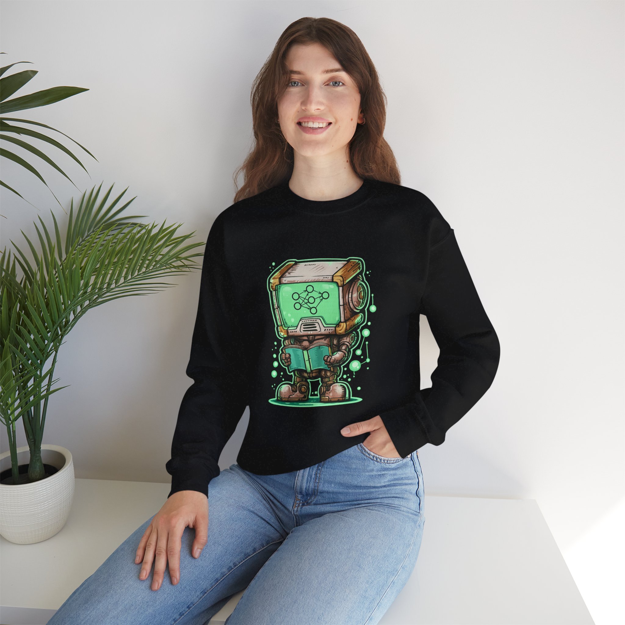 AI Robot Reading Sweatshirt | Neural Network Hoodie for ML Engineers - Image 27