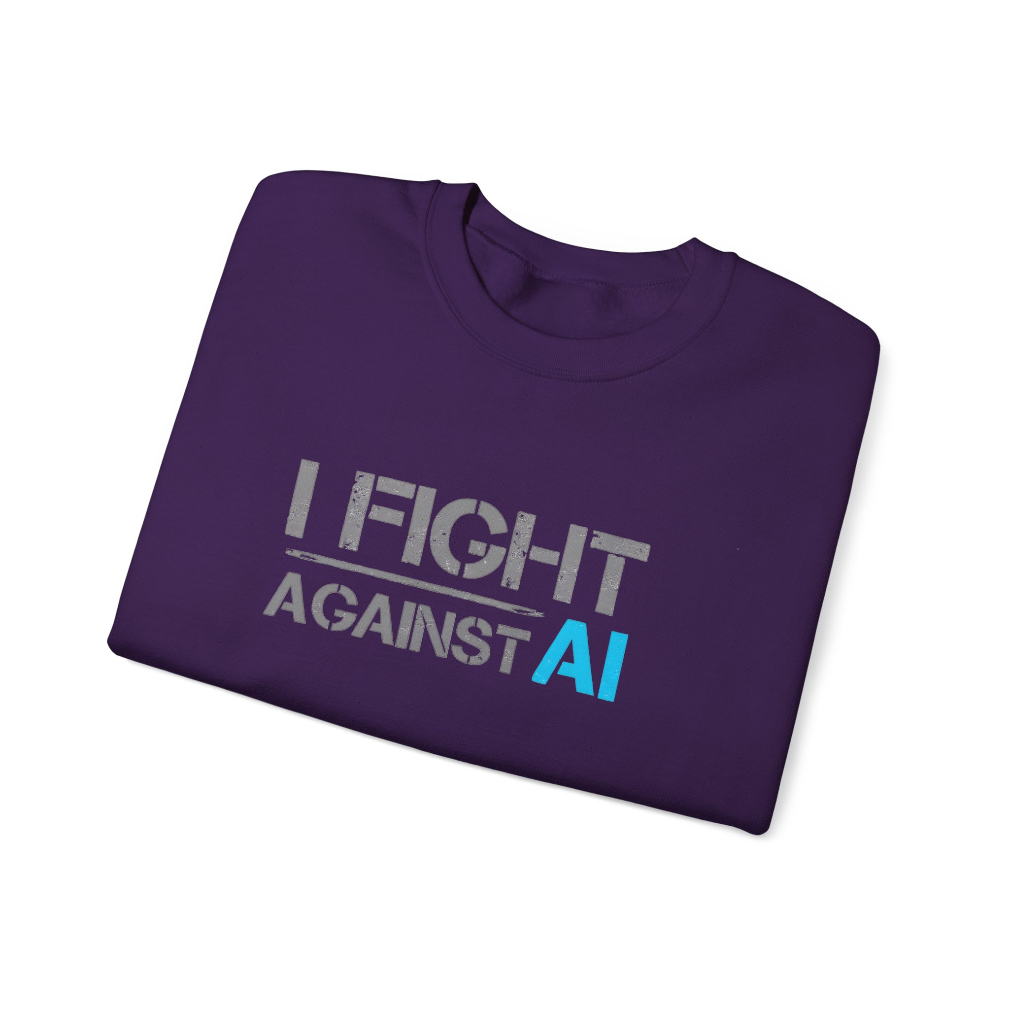I Fight Against AI – Human Creativity Resistance Crewneck Sweatshirt - Image 75