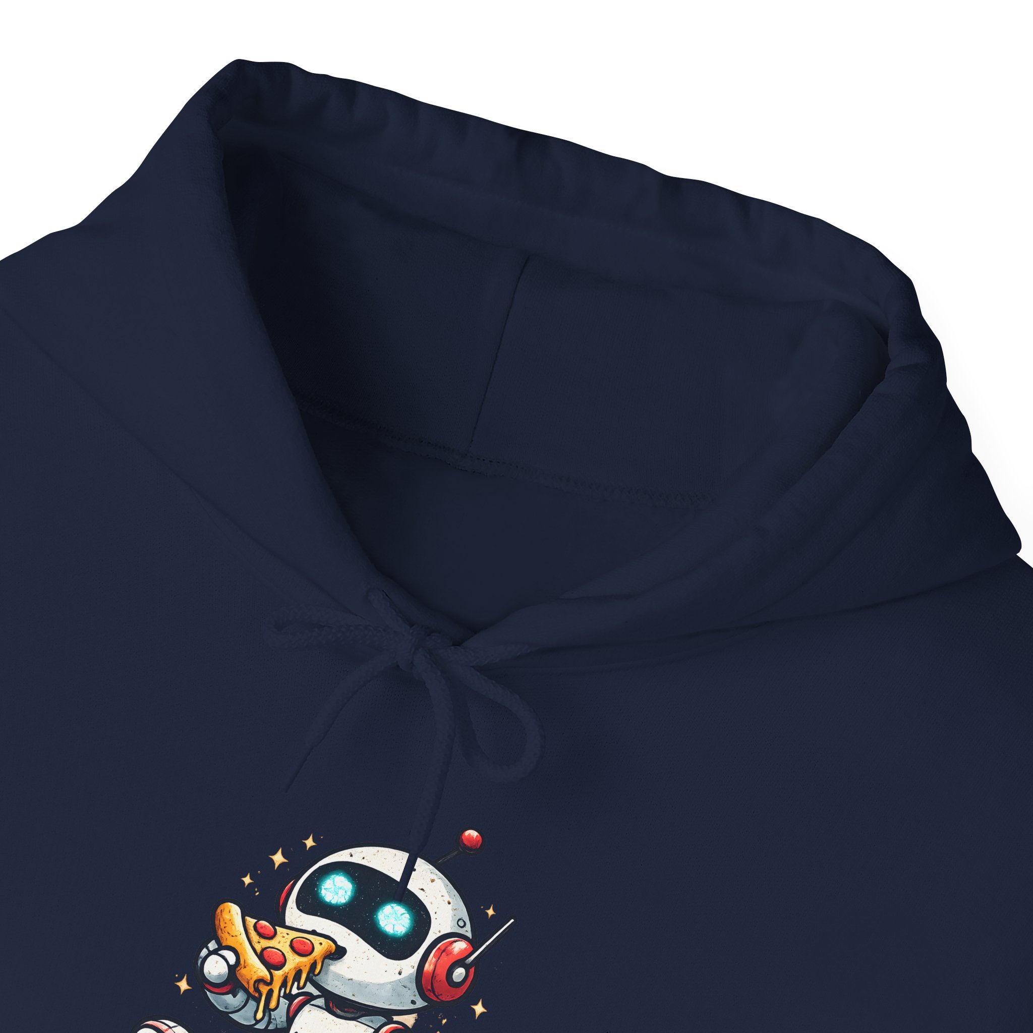Robot Eating Pizza – Cute AI Tech Humor Graphic Pullover Hoodie - Image 113