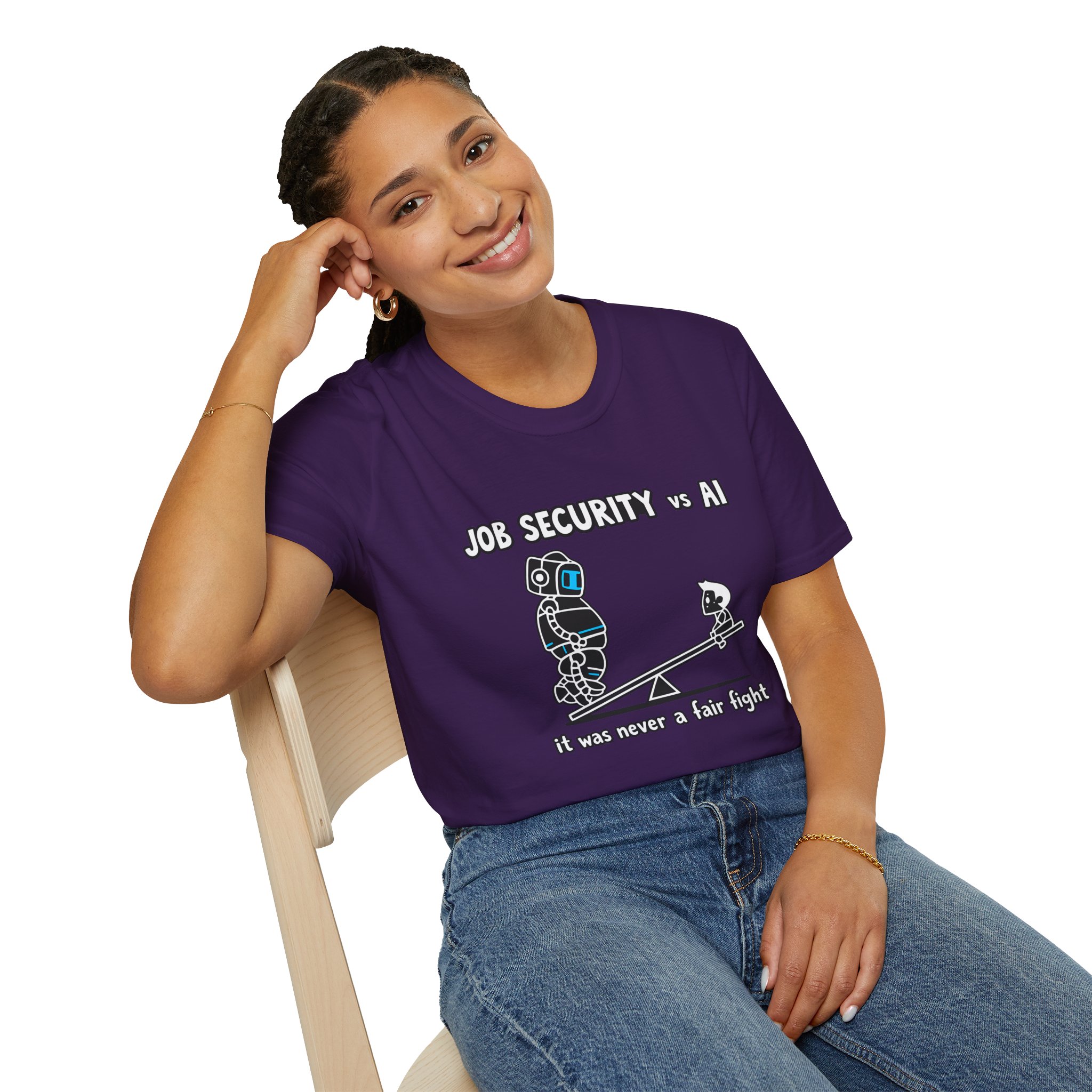 POV You're An AI And It's Monday – Funny Tired Robot Graphic T-Shirt - Image 151