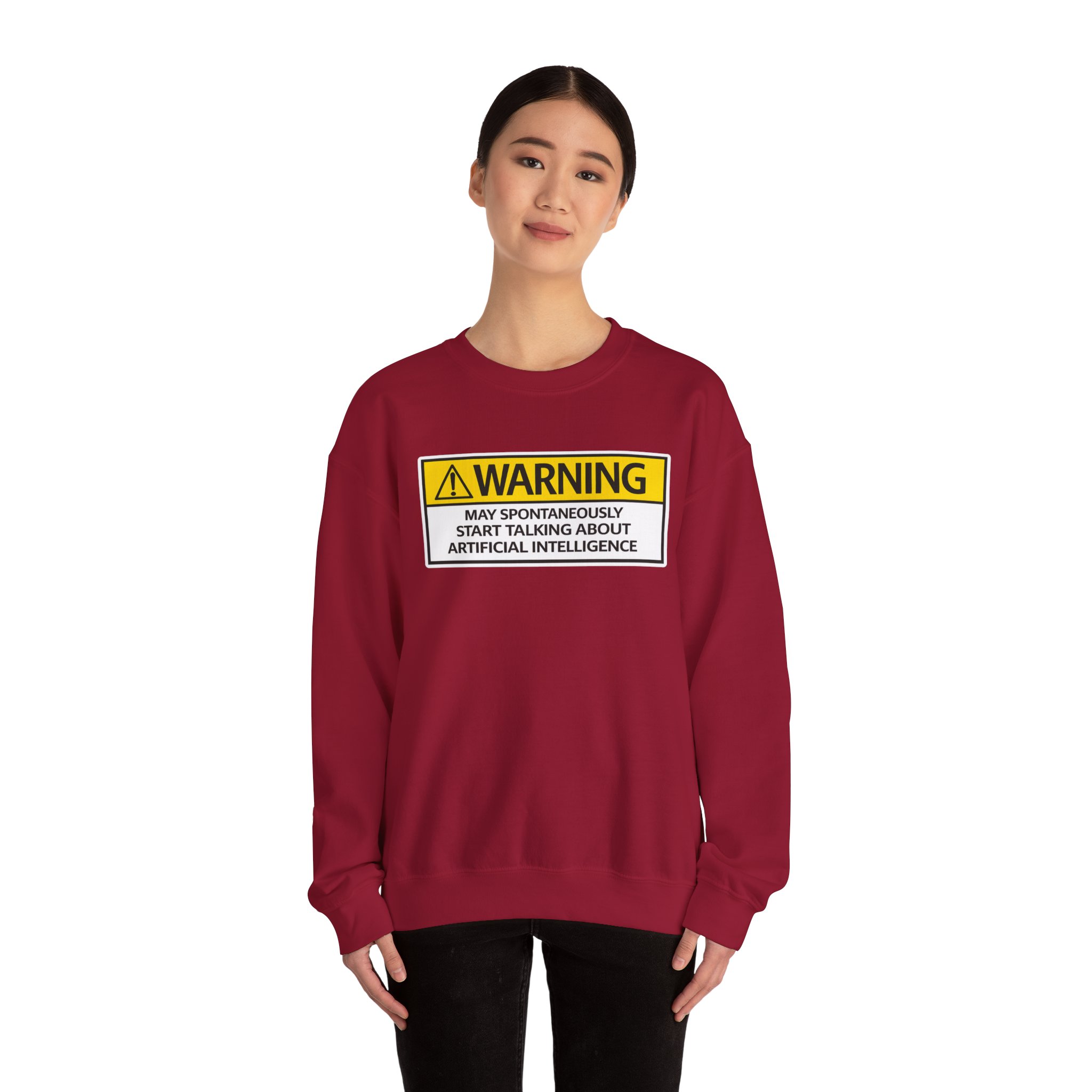 Warning May Talk About AI Sweatshirt | Funny Artificial Intelligence Hoodie - Image 95