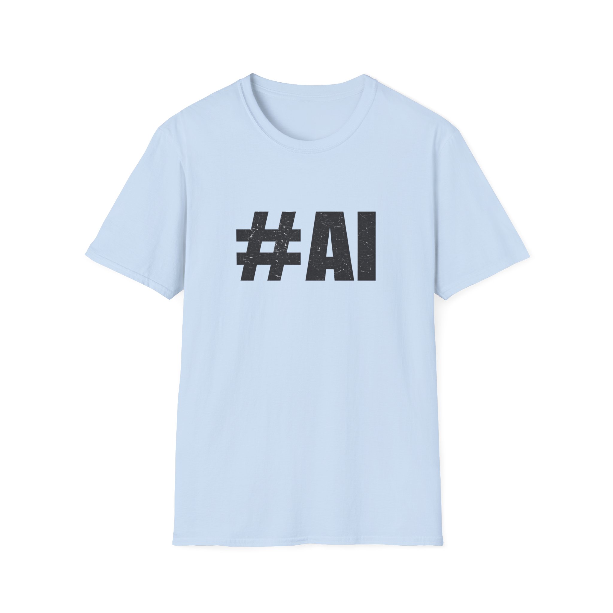 #AI Distressed Dark Minimalist Artificial Intelligence Graphic T-Shirt - Image 111