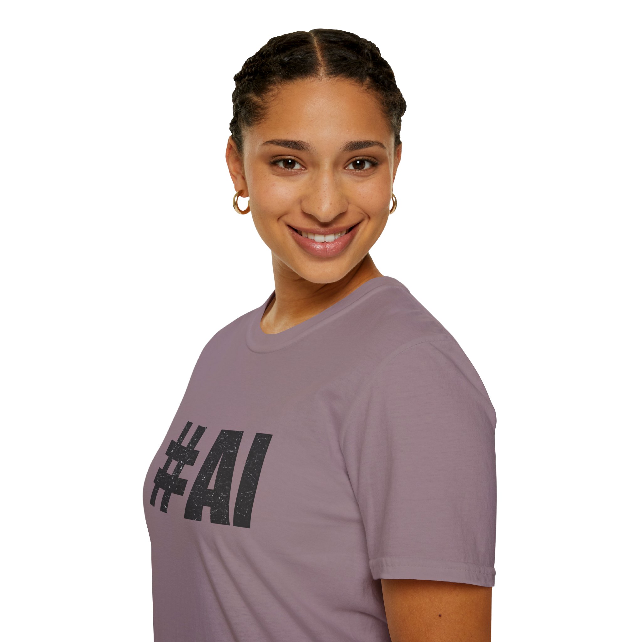 #AI Distressed Dark Minimalist Artificial Intelligence Graphic T-Shirt - Image 139