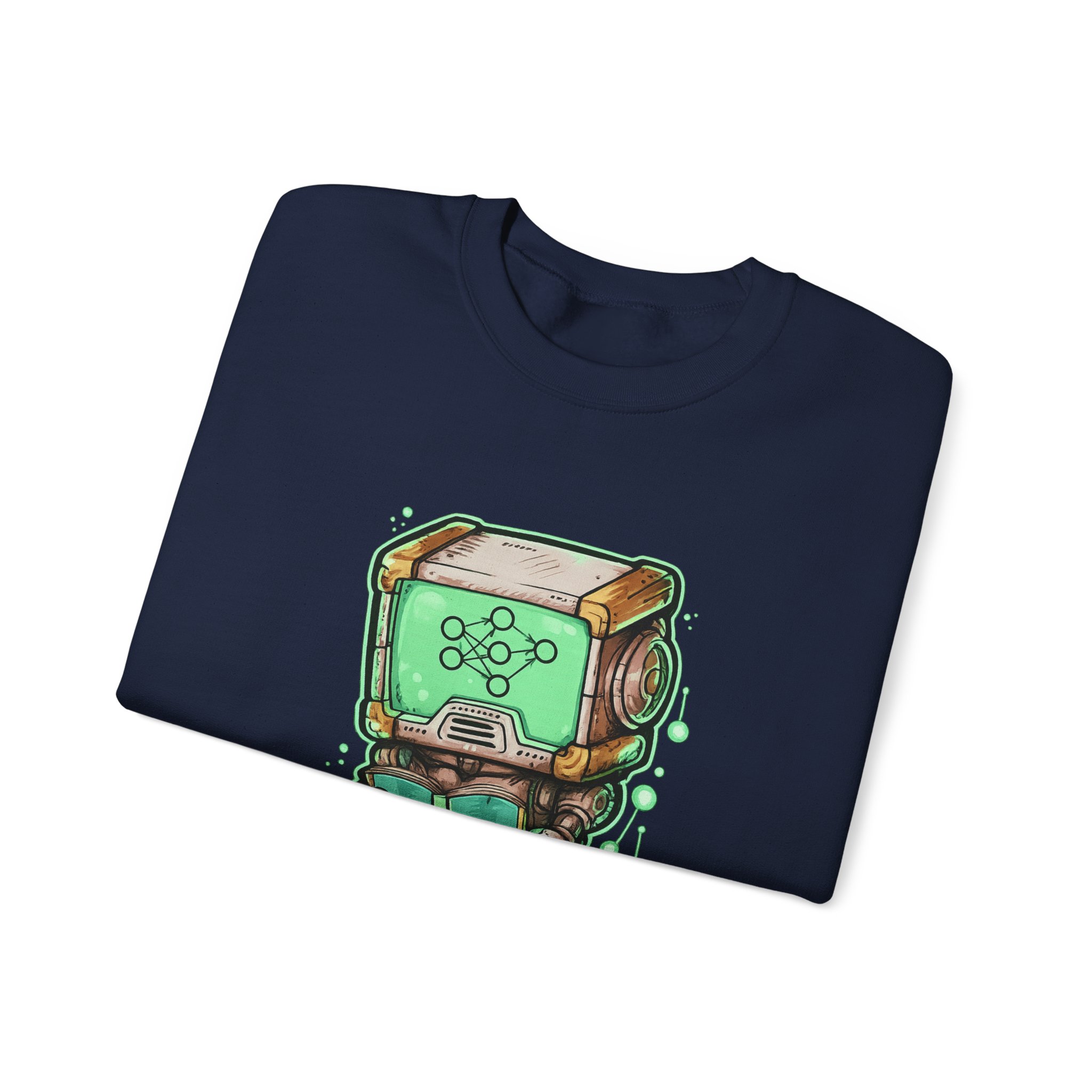 AI Robot Reading Sweatshirt | Neural Network Hoodie for ML Engineers - Image 87