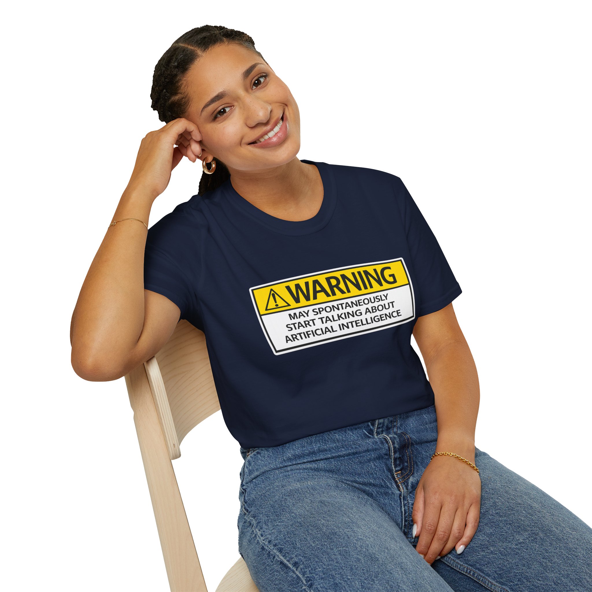 Warning May Talk About AI Tee | Funny Artificial Intelligence Shirt - Image 105