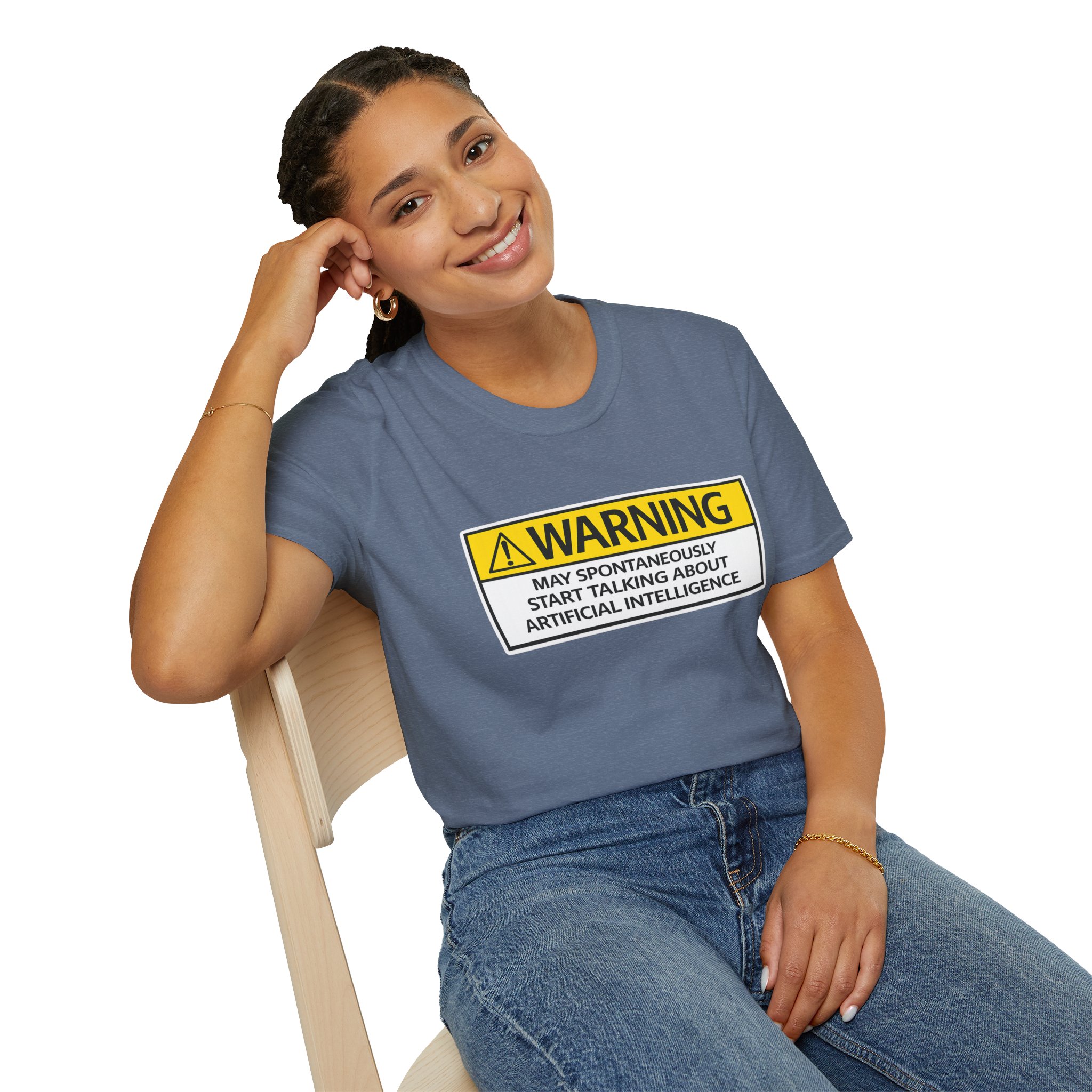 Warning May Talk About AI Tee | Funny Artificial Intelligence Shirt - Image 69