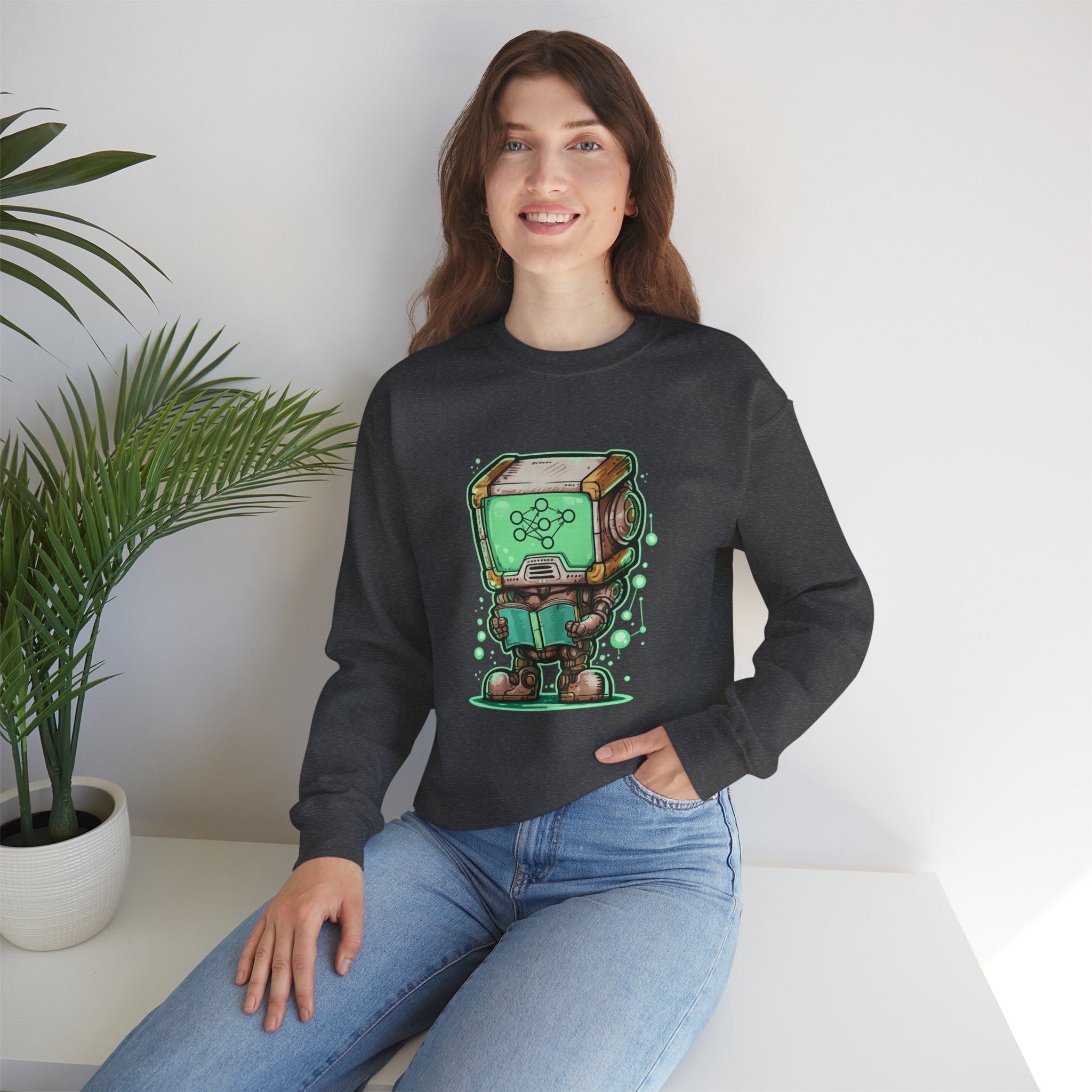 AI Robot Reading Sweatshirt | Neural Network Hoodie for ML Engineers - Image 69