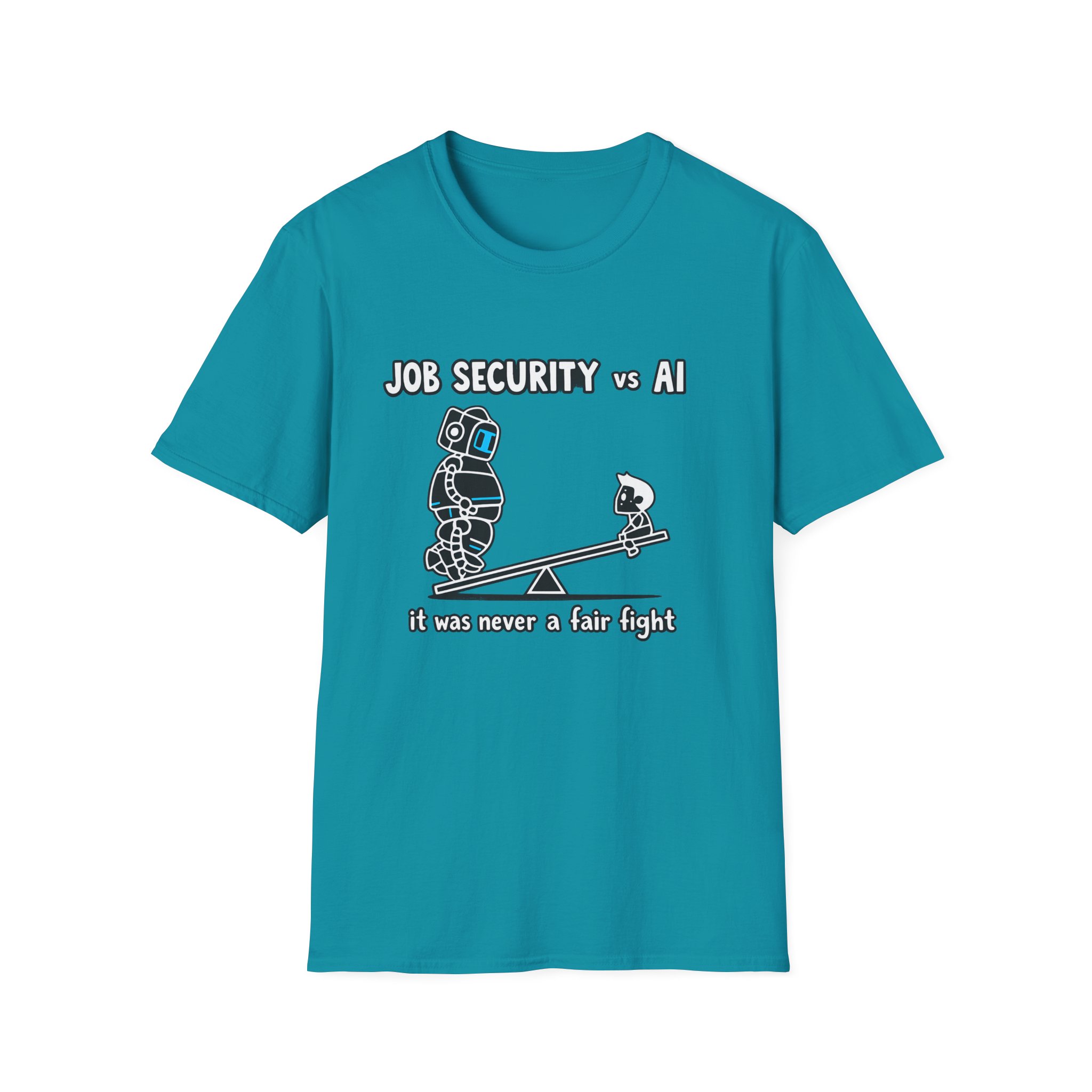 POV You're An AI And It's Monday – Funny Tired Robot Graphic T-Shirt - Image 67