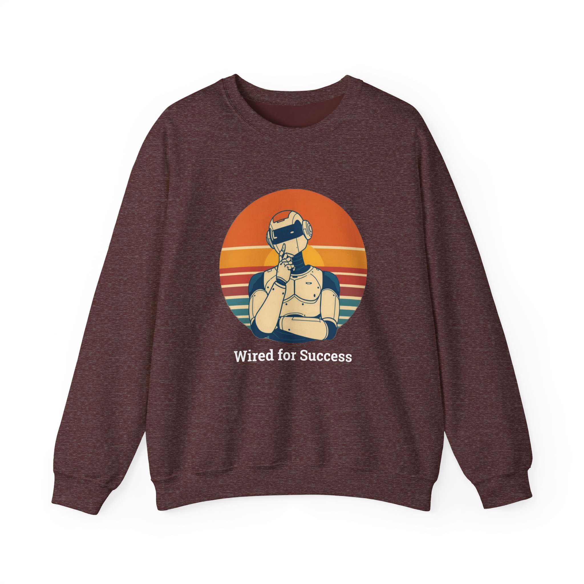 Wired for Success Retro Robot Thinker AI Tech Sweatshirt Gift - Image 7