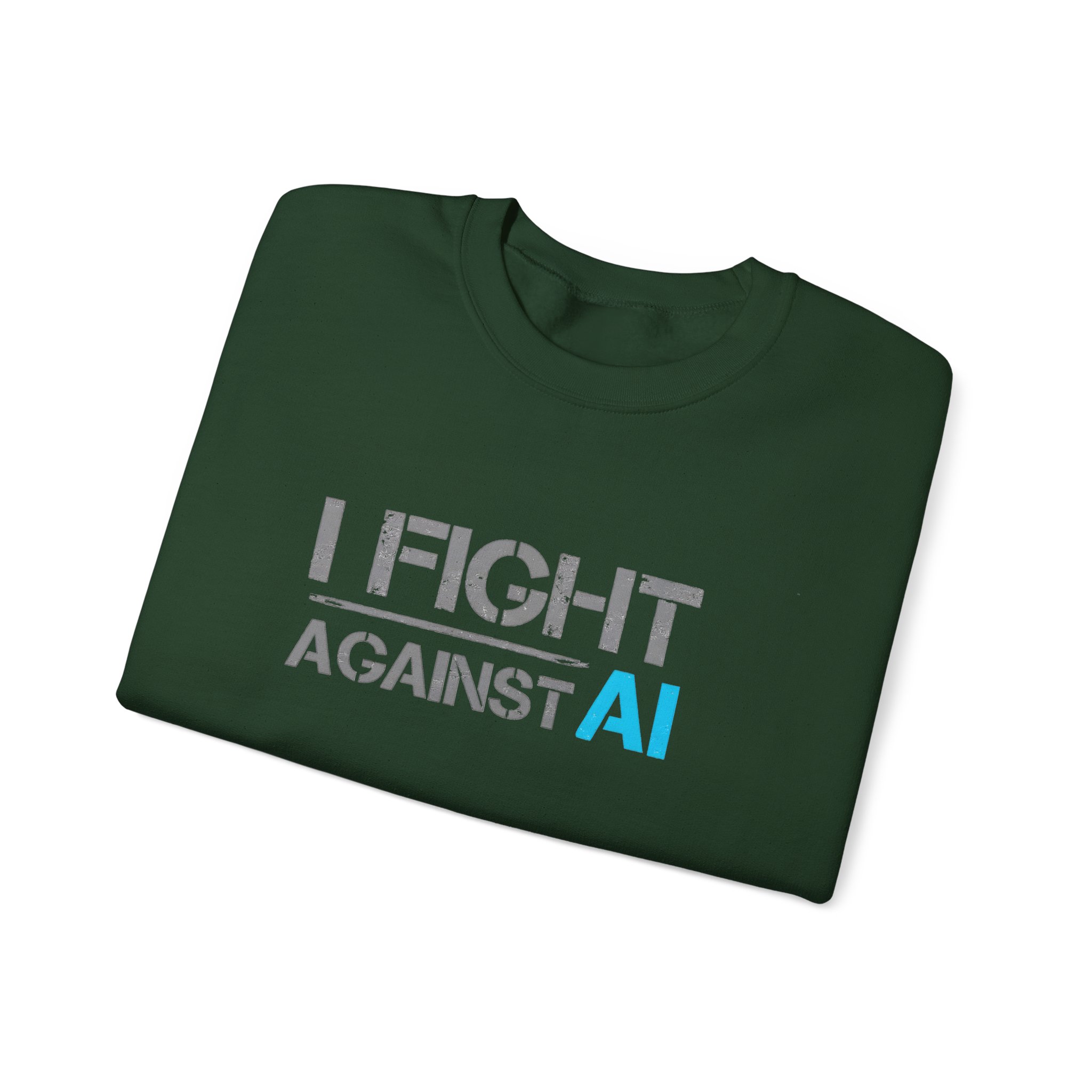 I Fight Against AI – Human Creativity Resistance Crewneck Sweatshirt - Image 39