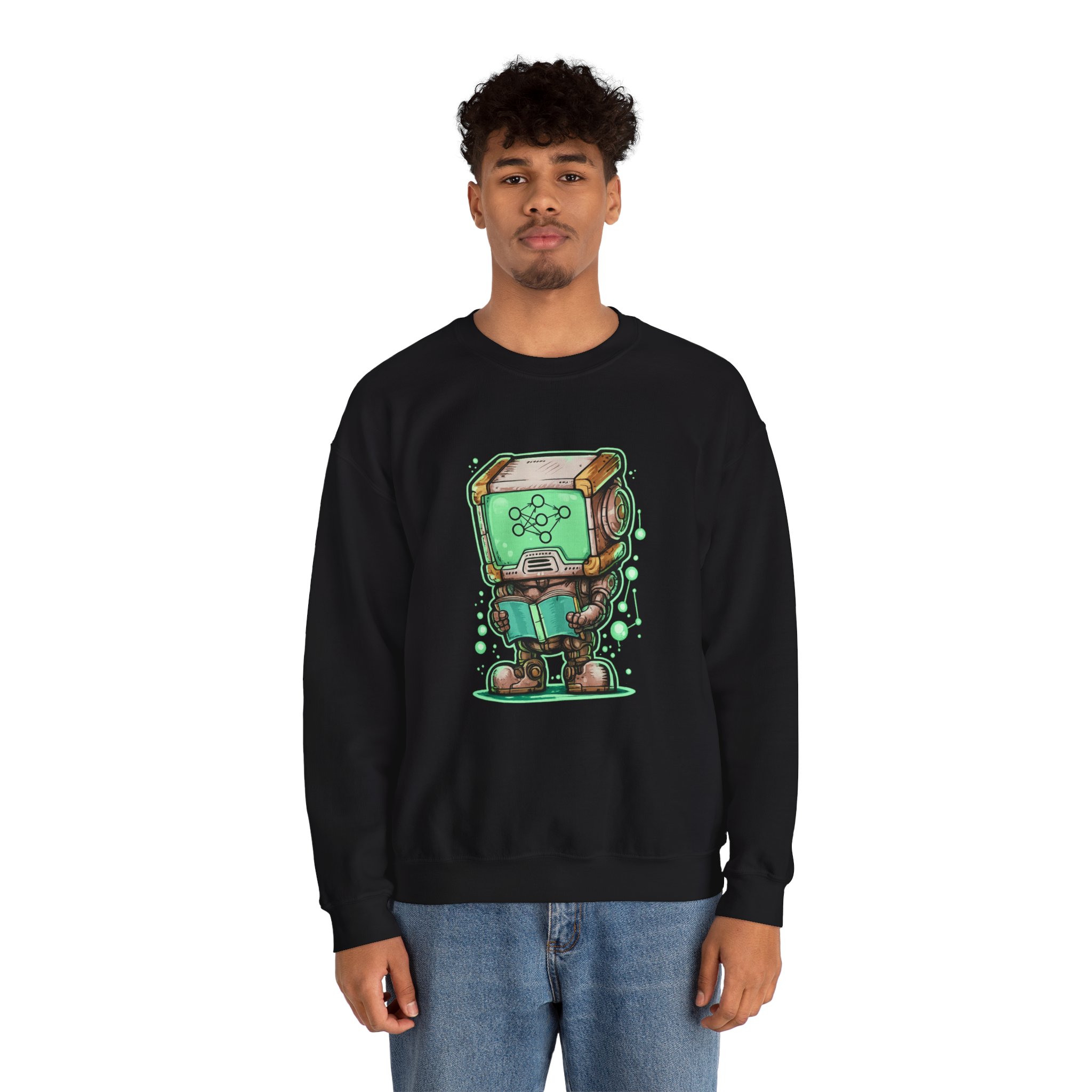 AI Robot Reading Sweatshirt | Neural Network Hoodie for ML Engineers - Image 26
