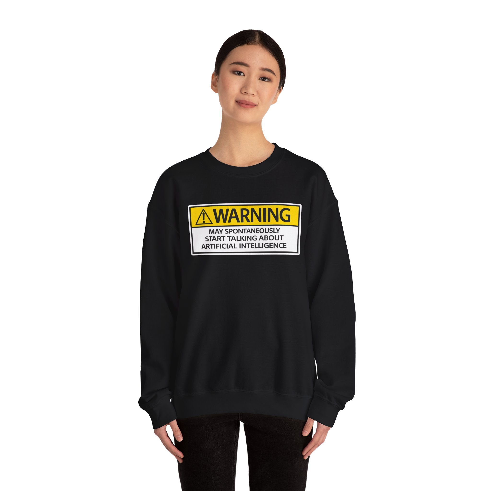 Warning May Talk About AI Sweatshirt | Funny Artificial Intelligence Hoodie - Image 32