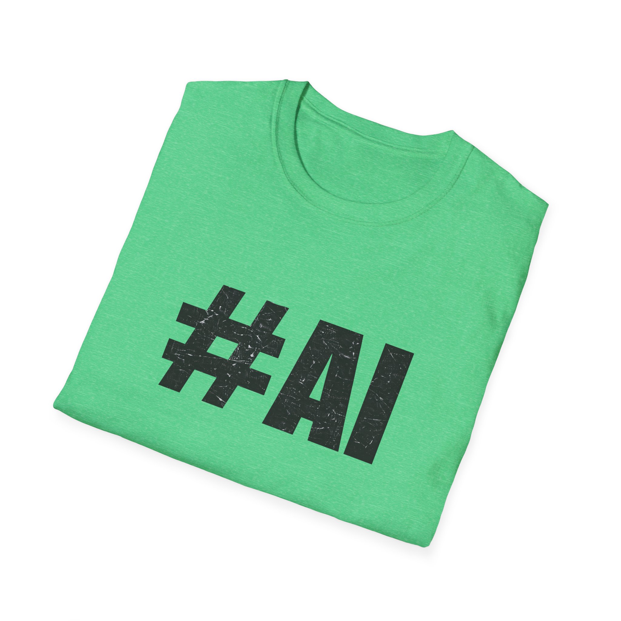 #AI Distressed Dark Minimalist Artificial Intelligence Graphic T-Shirt - Image 92