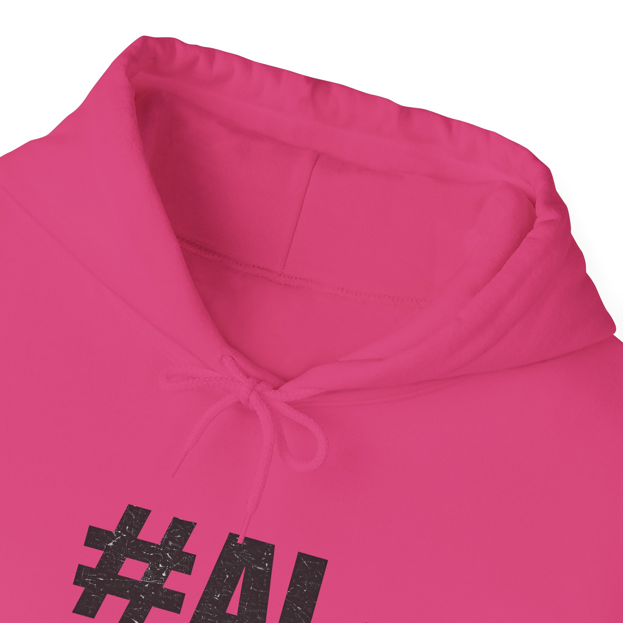 #AI Distressed Dark Minimalist Artificial Intelligence Pullover Hoodie - Image 137