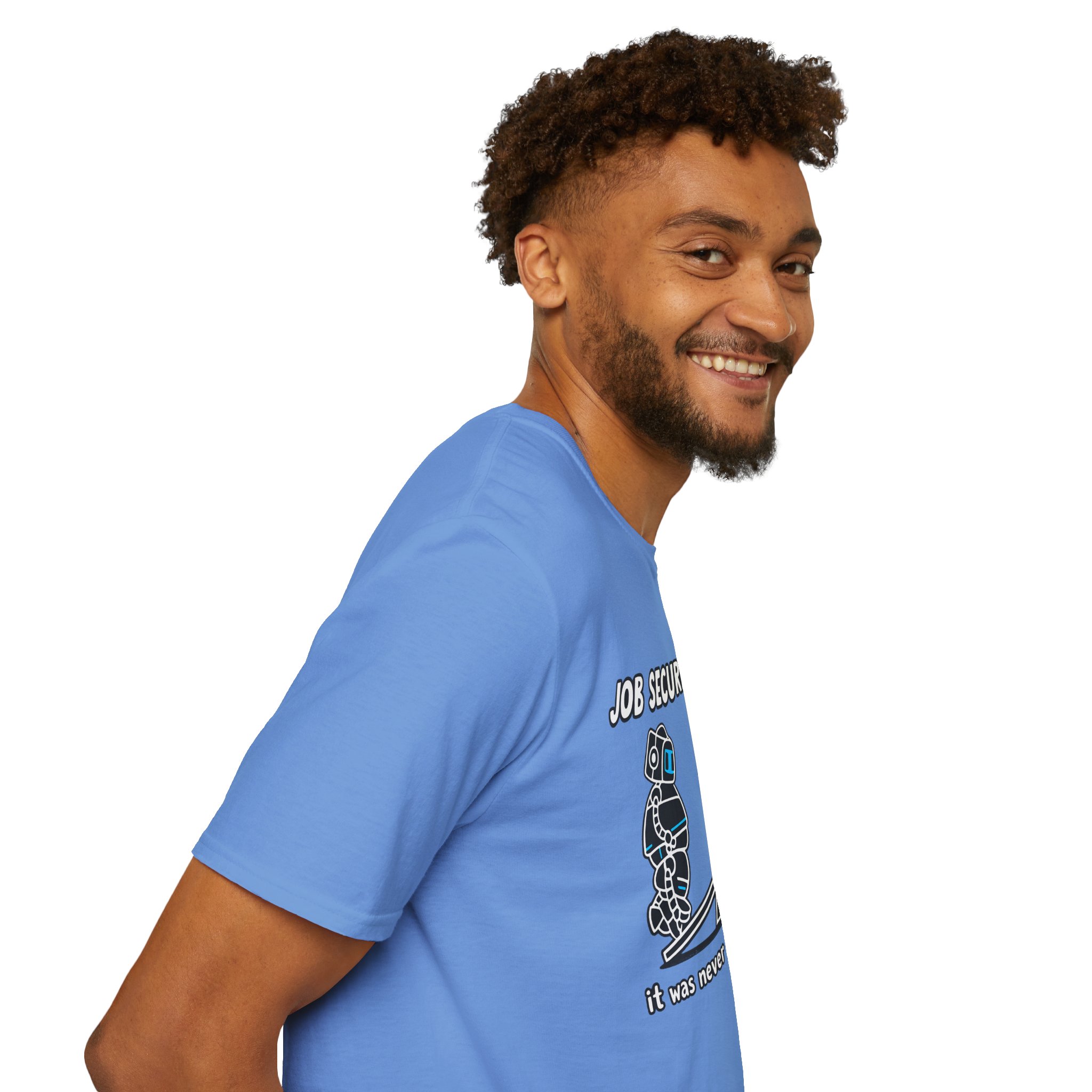 POV You're An AI And It's Monday – Funny Tired Robot Graphic T-Shirt - Image 97