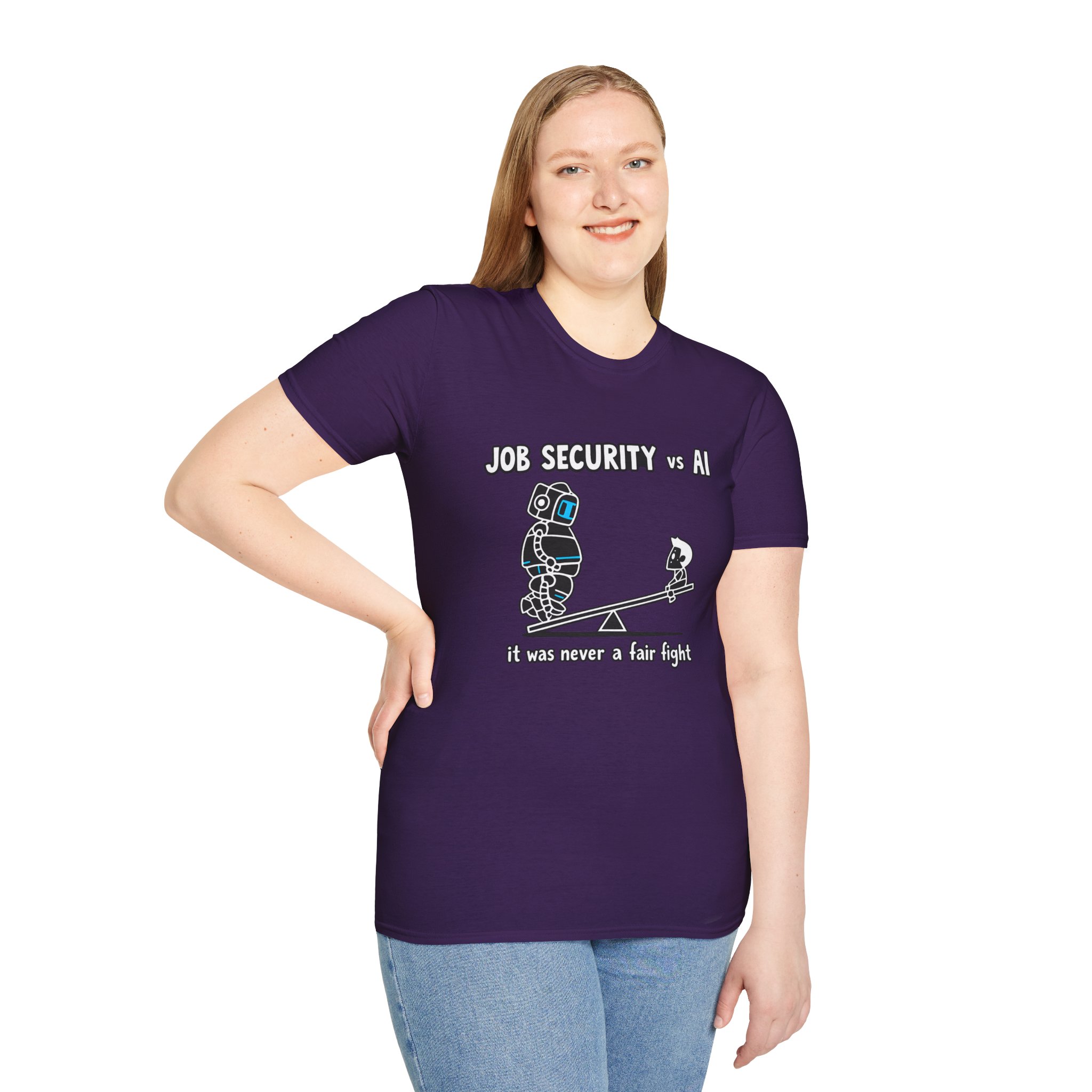 POV You're An AI And It's Monday – Funny Tired Robot Graphic T-Shirt - Image 148