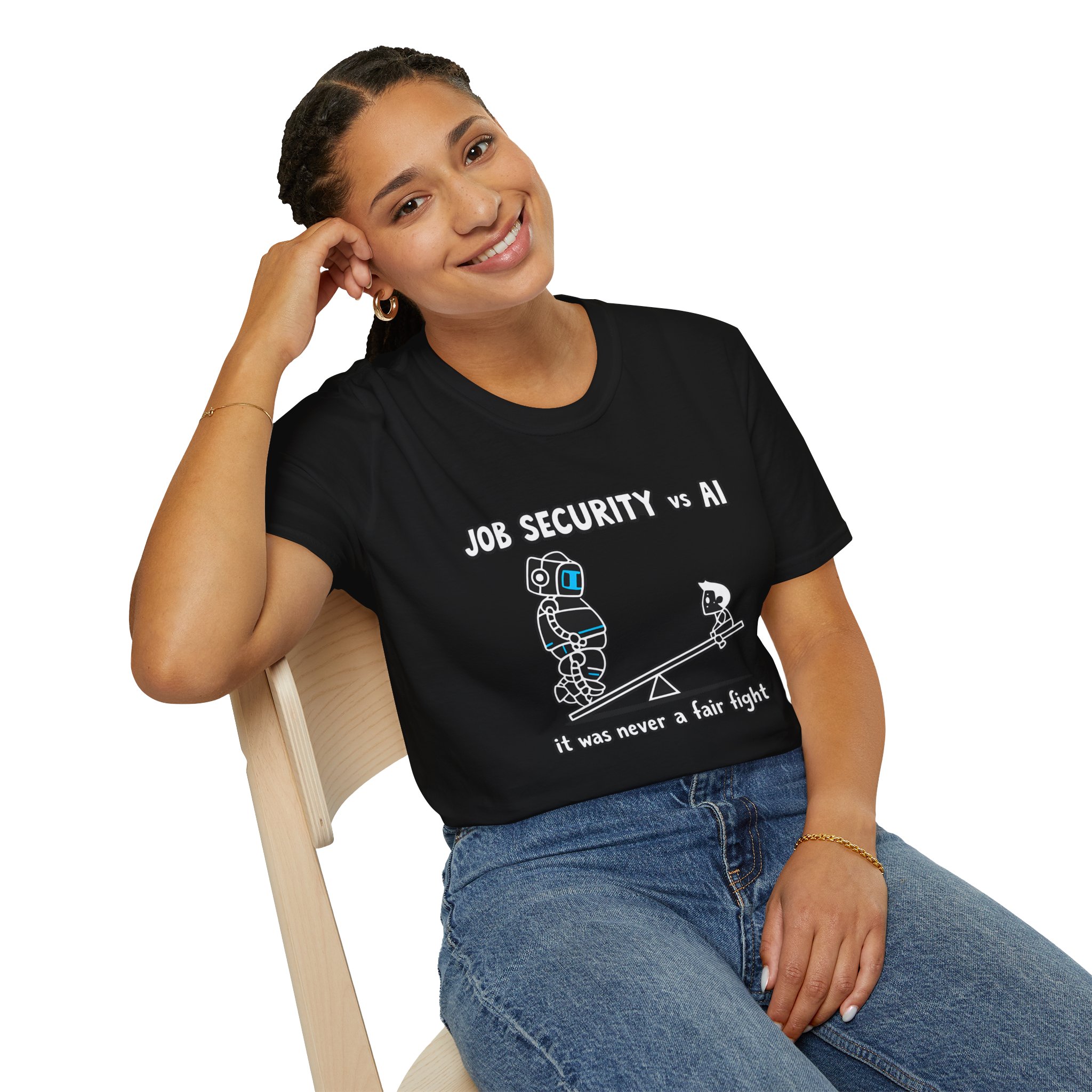 POV You're An AI And It's Monday – Funny Tired Robot Graphic T-Shirt - Image 30