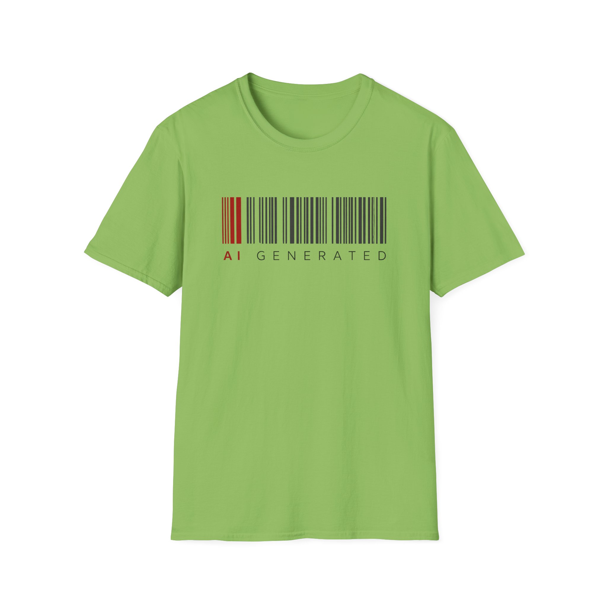 AI Generated Barcode Dark Minimalist Generative Art Graphic T-Shirt - Image 89
