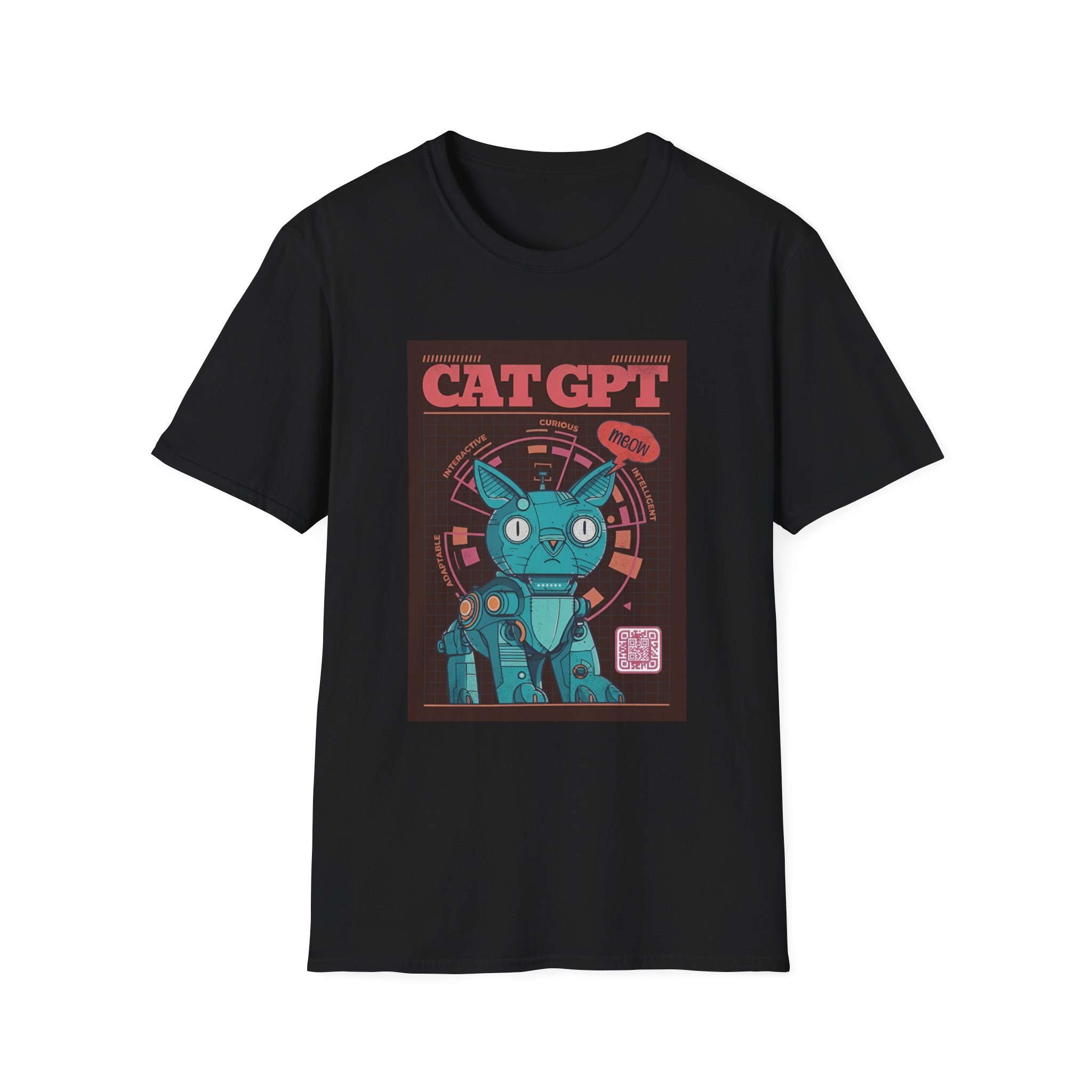 Robot Cat AI Tee | Funny Cyberpunk Cat Shirt for Tech Lovers - Image 46