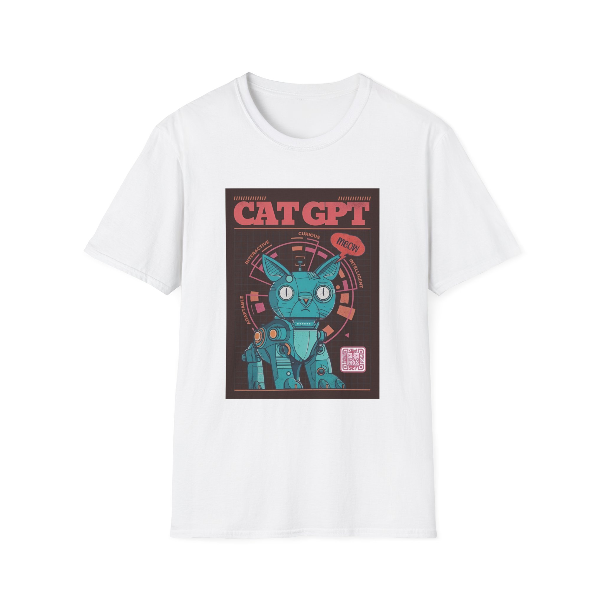 Robot Cat AI Tee | Funny Cyberpunk Cat Shirt for Tech Lovers - Image 12
