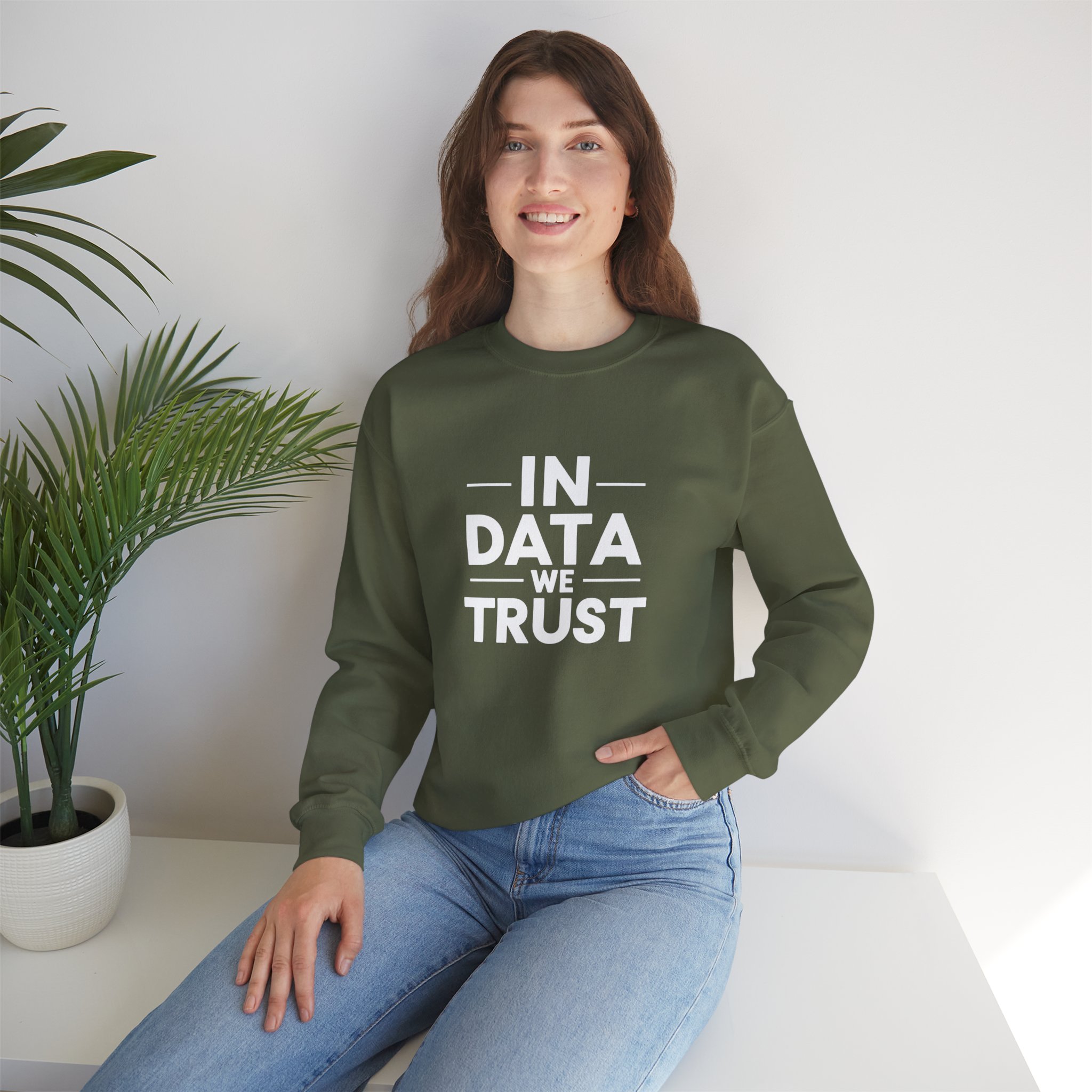 In Data We Trust – Funny Data Science Analyst Crewneck Sweatshirt - Image 35