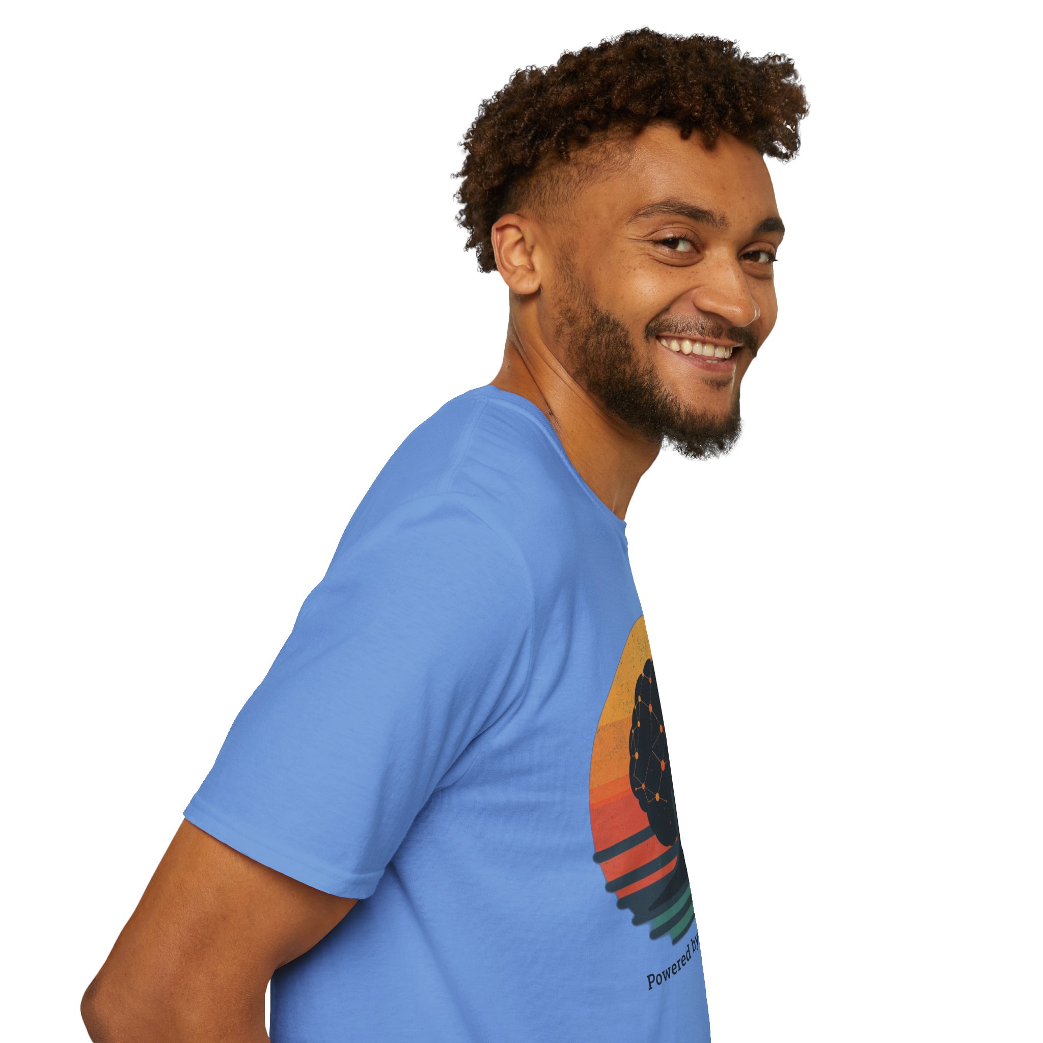 Powered by Neural Nets Retro Sunset Neural Network Tree AI T-Shirt - Image 106