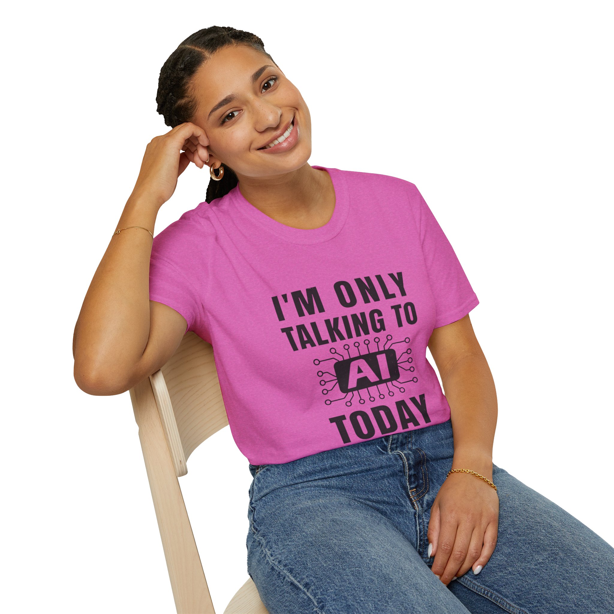 I'm Only Talking to AI Today Tee | Funny Introvert Tech Shirt - Image 132