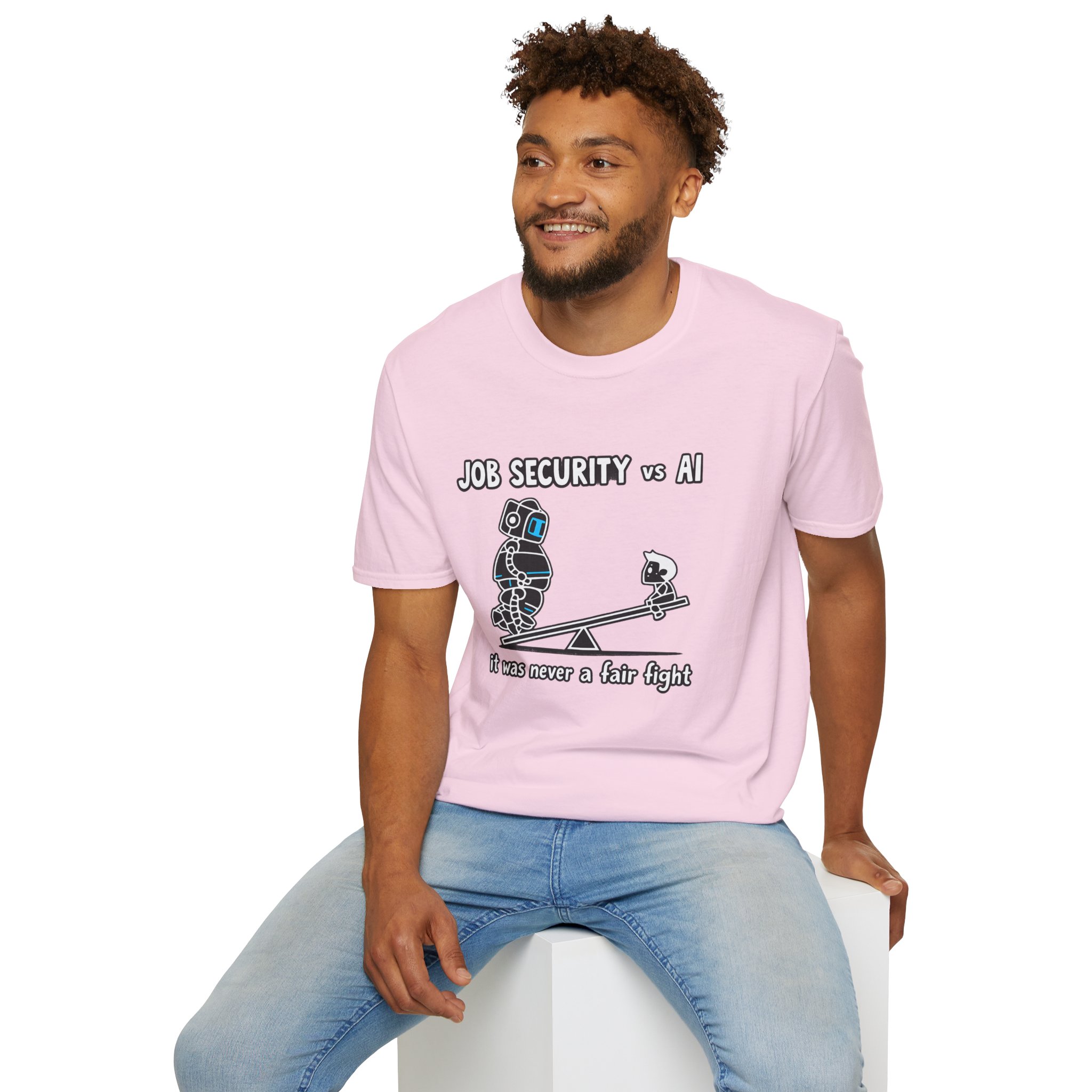 POV You're An AI And It's Monday – Funny Tired Robot Graphic T-Shirt - Image 164