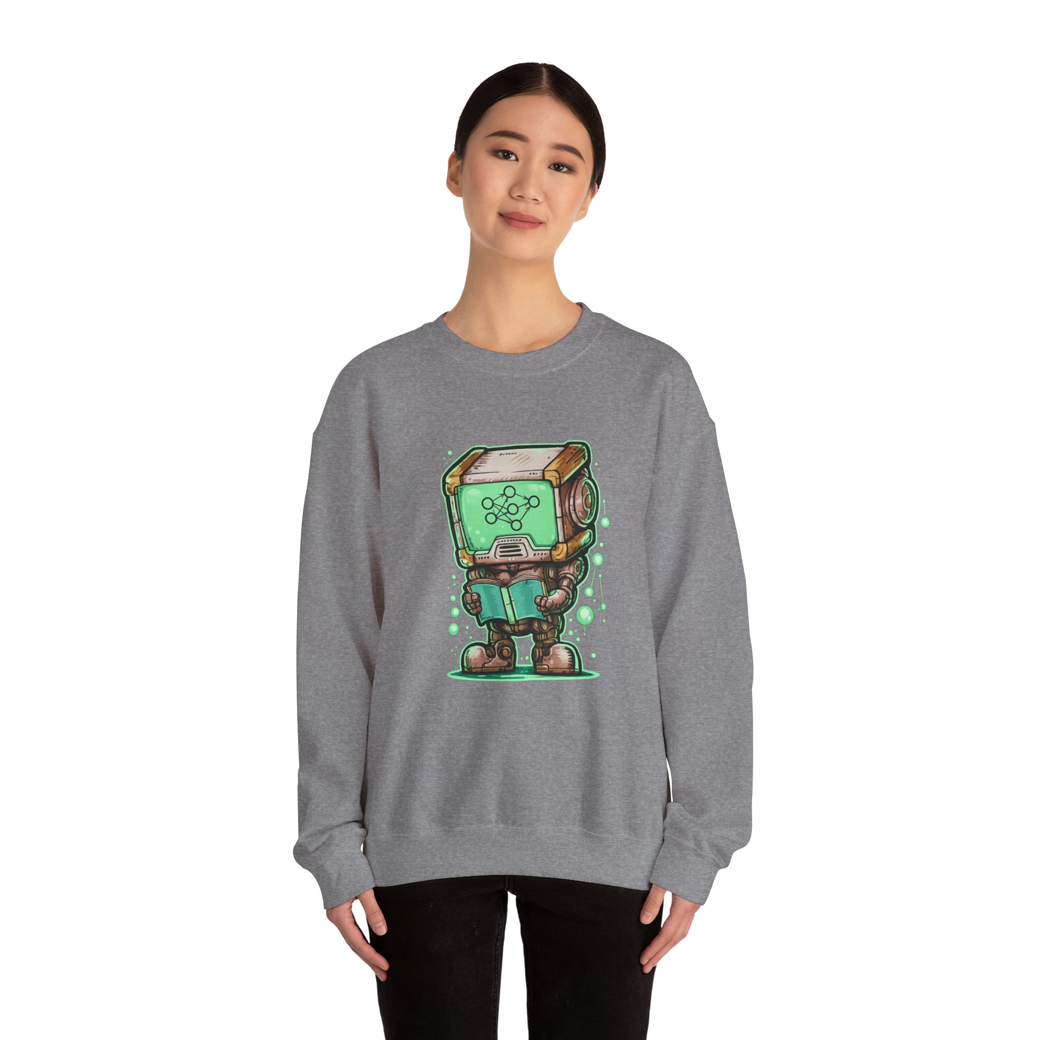 AI Robot Reading Sweatshirt | Neural Network Hoodie for ML Engineers - Image 53