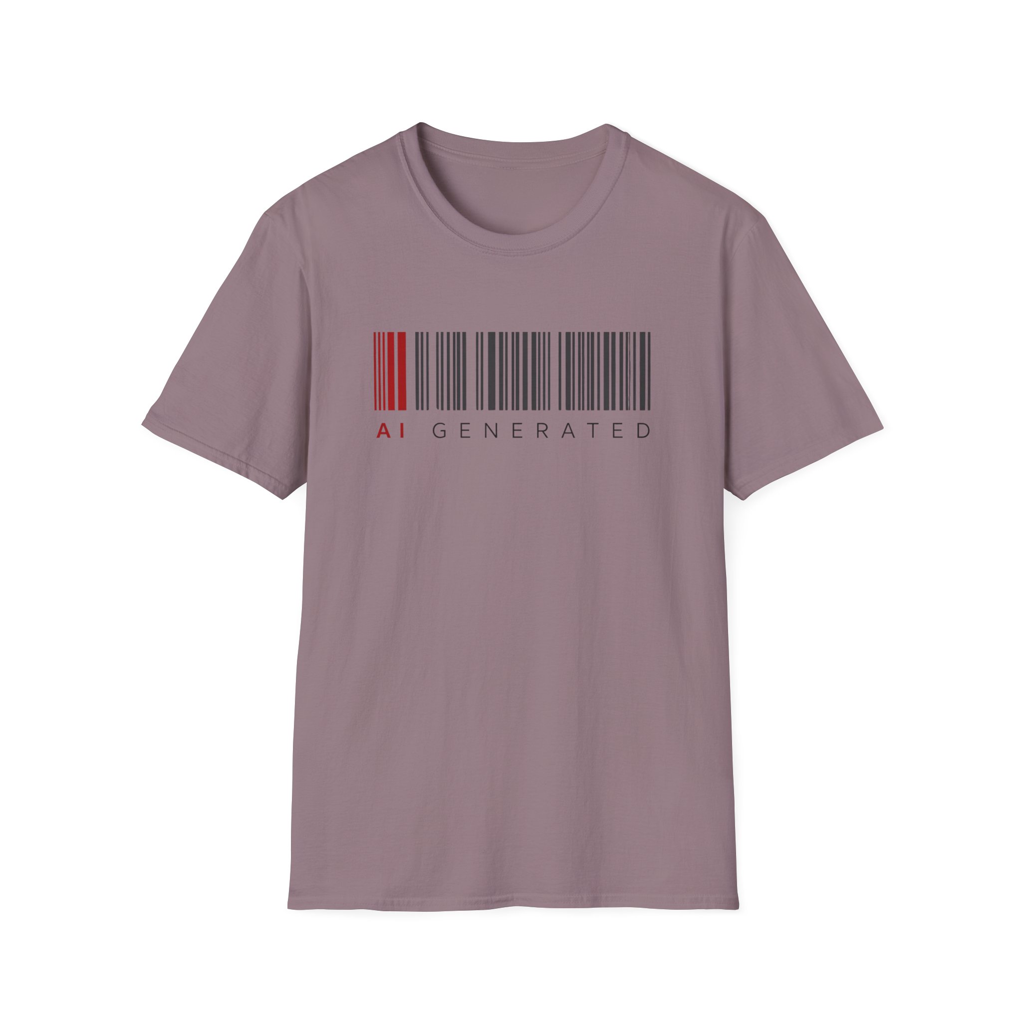 AI Generated Barcode Dark Minimalist Generative Art Graphic T-Shirt - Image 144