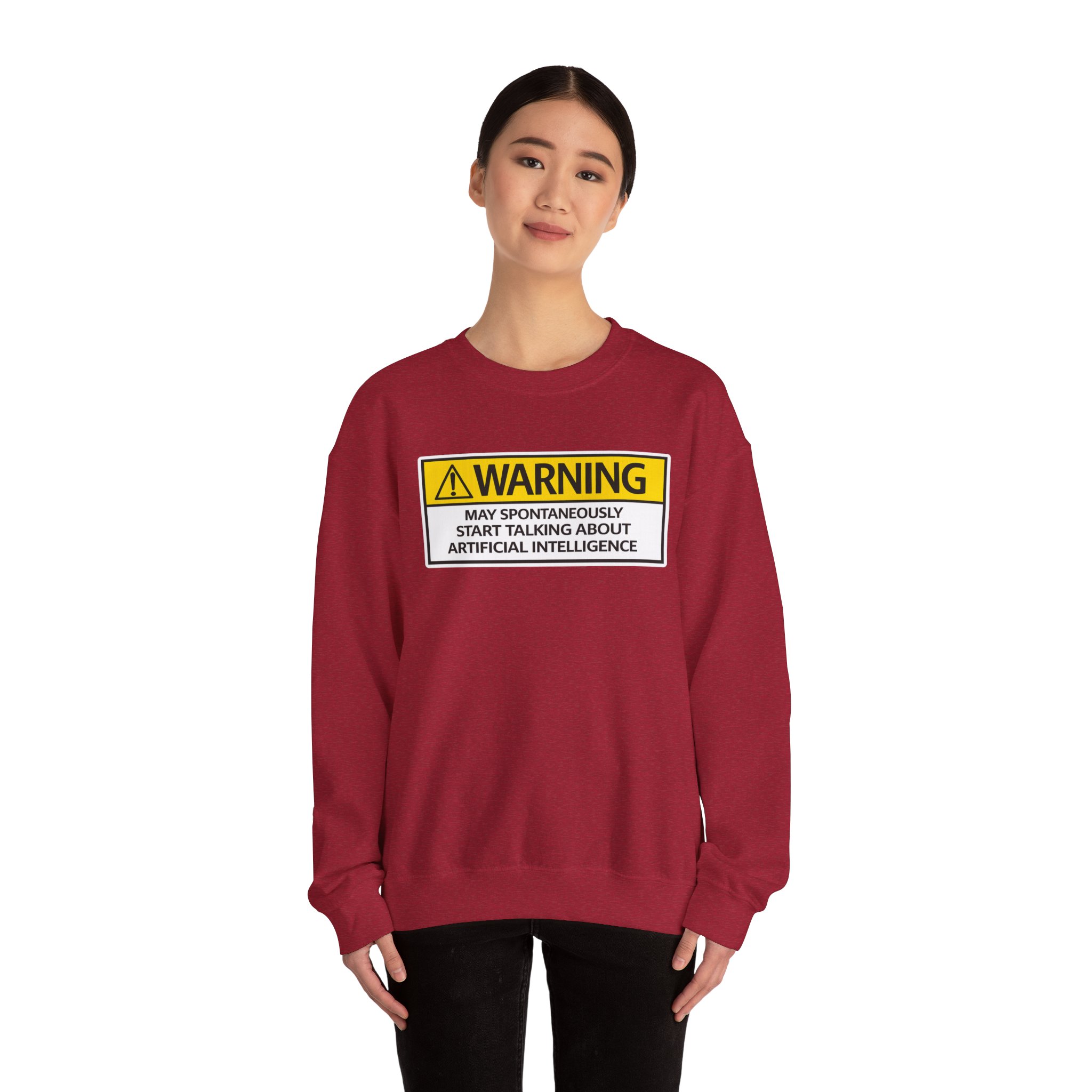 Warning May Talk About AI Sweatshirt | Funny Artificial Intelligence Hoodie - Image 5