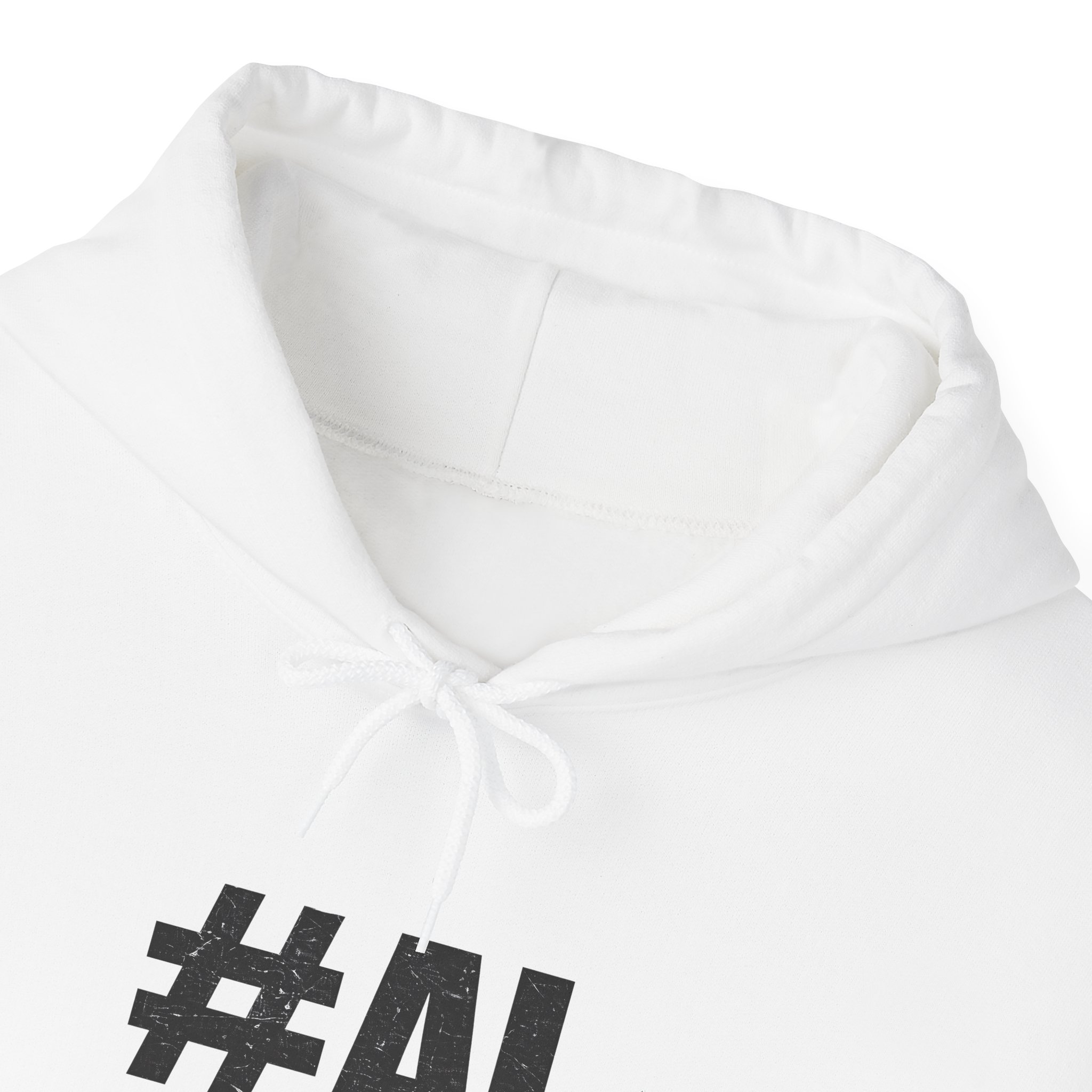 #AI Distressed Dark Minimalist Artificial Intelligence Pullover Hoodie - Image 11