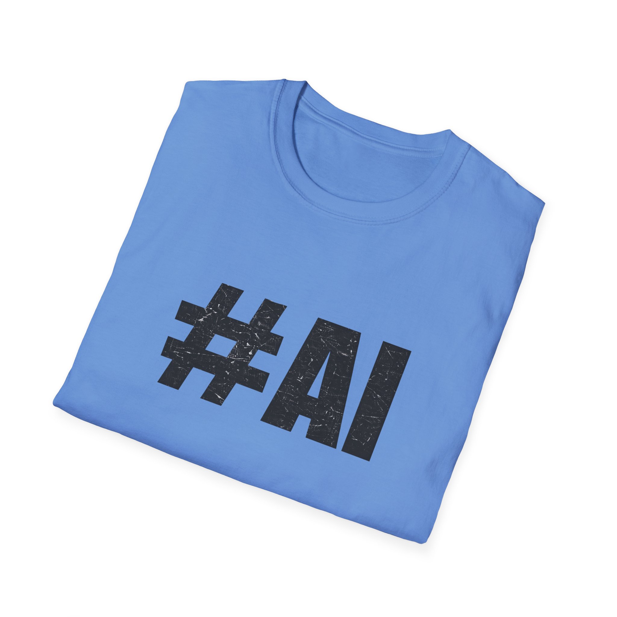 #AI Distressed Dark Minimalist Artificial Intelligence Graphic T-Shirt - Image 125