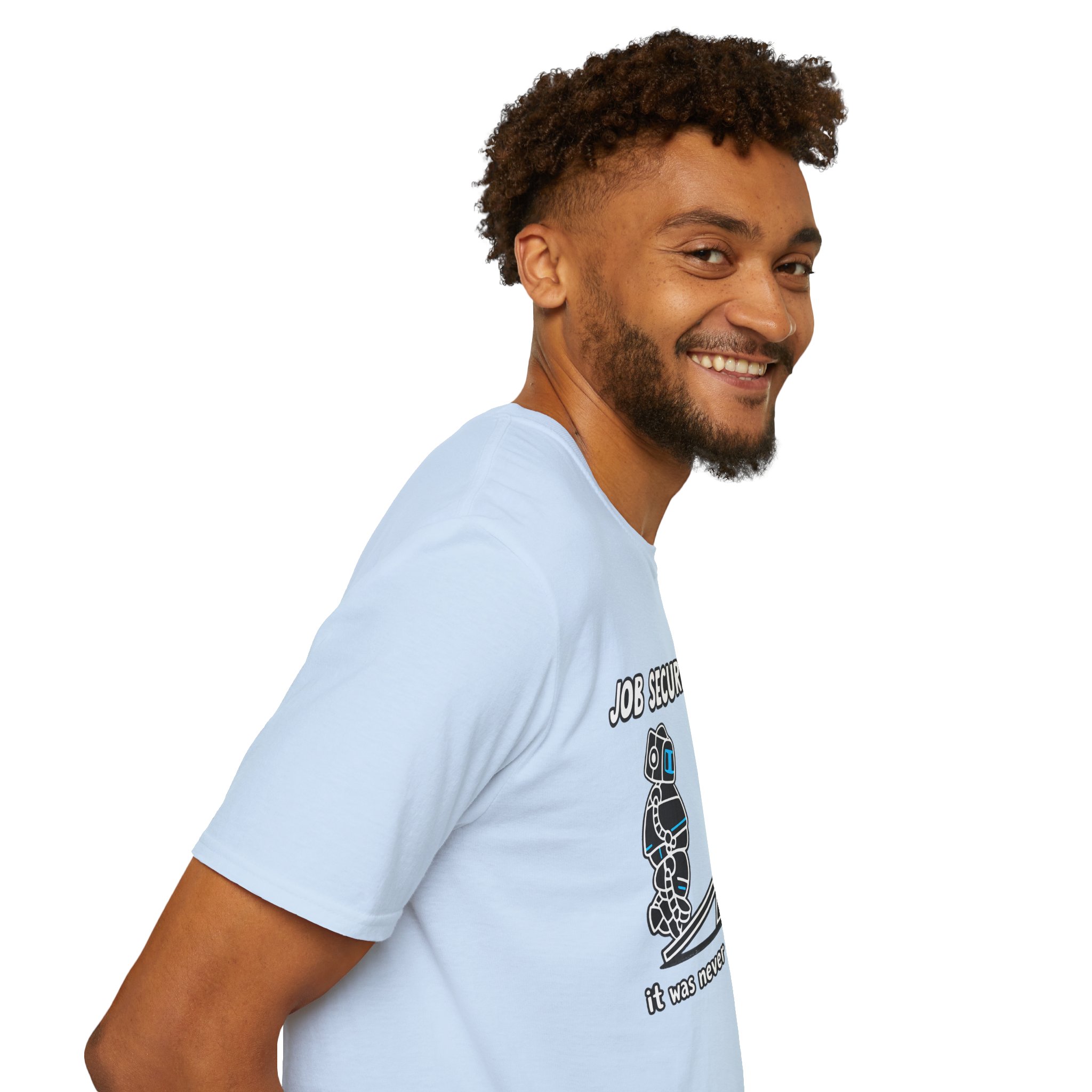 POV You're An AI And It's Monday – Funny Tired Robot Graphic T-Shirt - Image 86