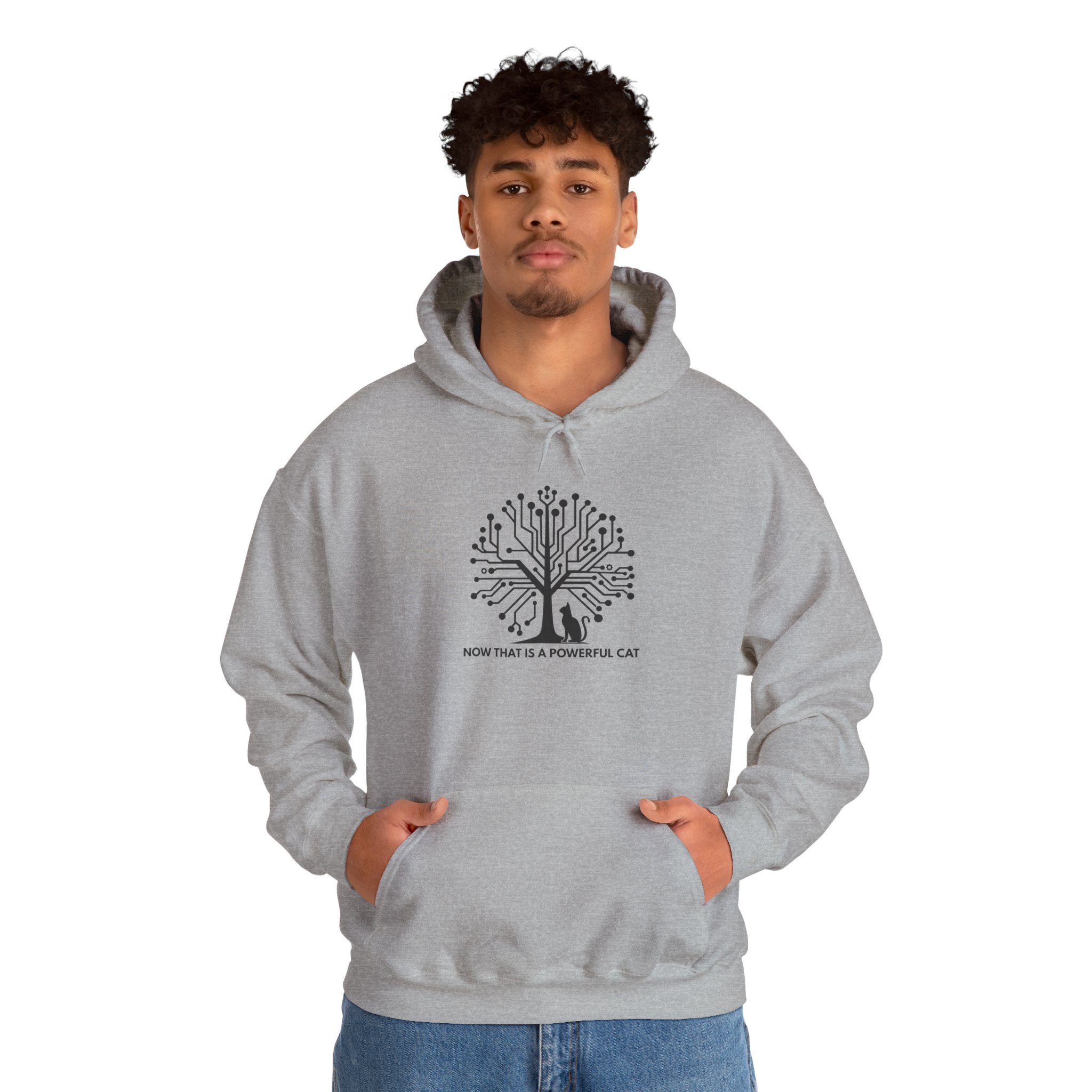 Neural Tree Cat Hoodie | AI Nature Pullover for Developers & Cat Lovers - Image 43