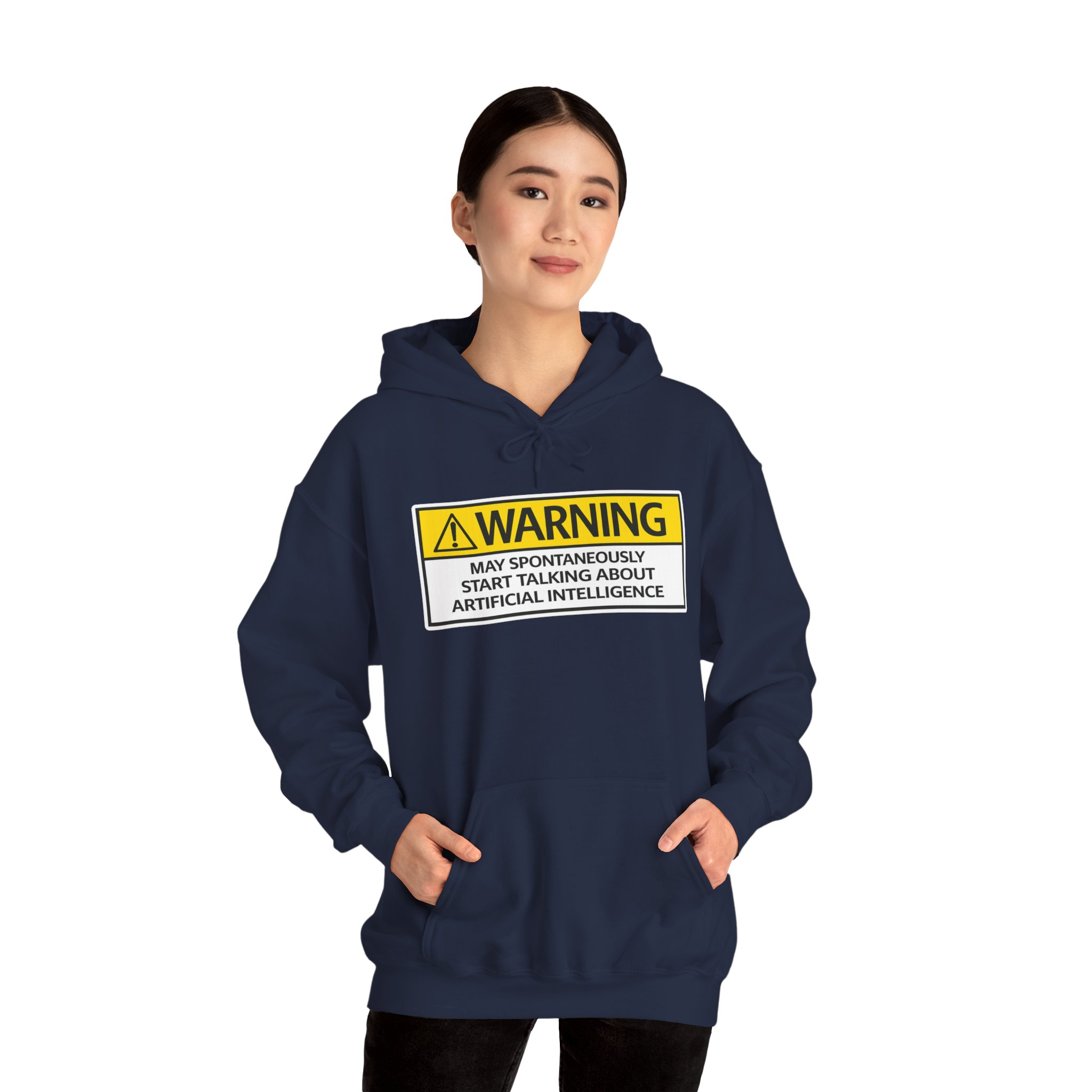 Warning May Talk About AI Hoodie | Funny Artificial Intelligence Sweatshirt - Image 34