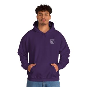 Optimized For AI – Funny Tech Badge Chest Print Pullover Hoodie