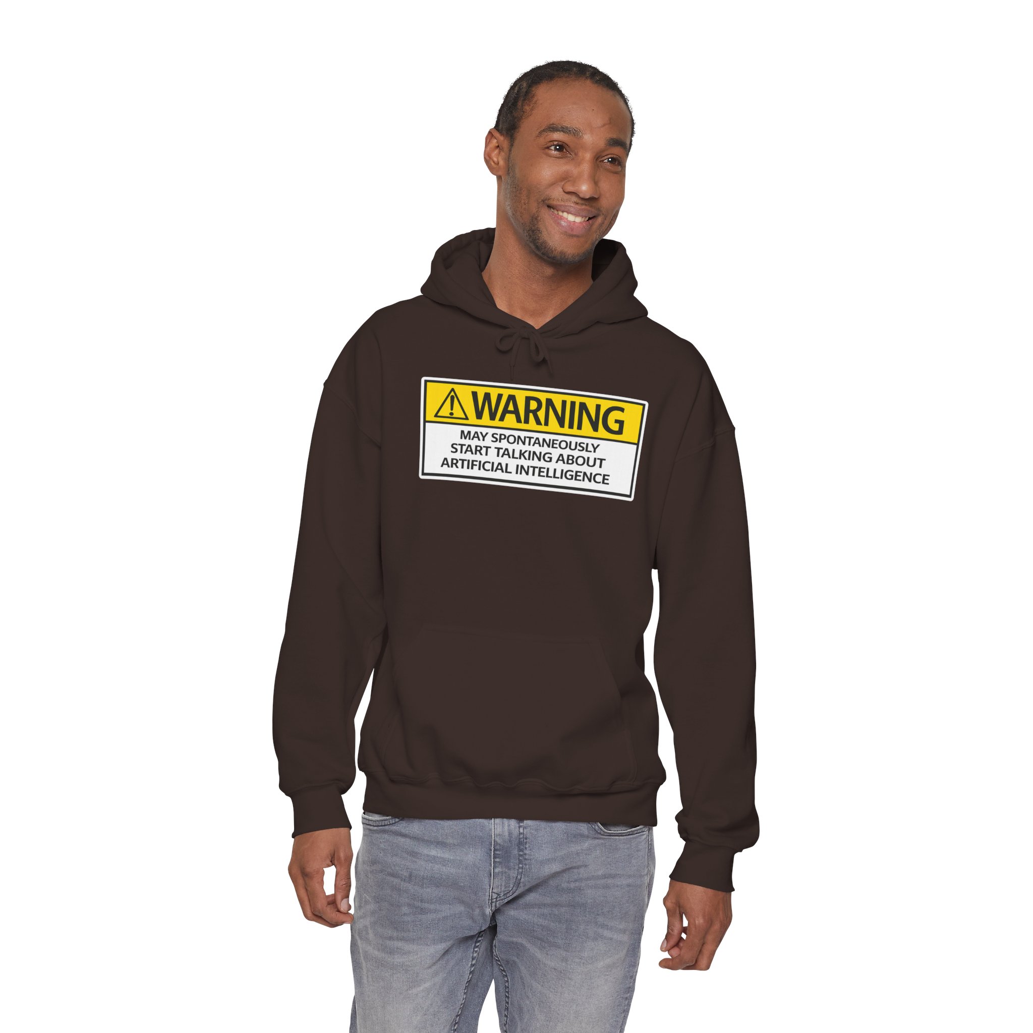 Warning May Talk About AI Hoodie | Funny Artificial Intelligence Sweatshirt - Image 99