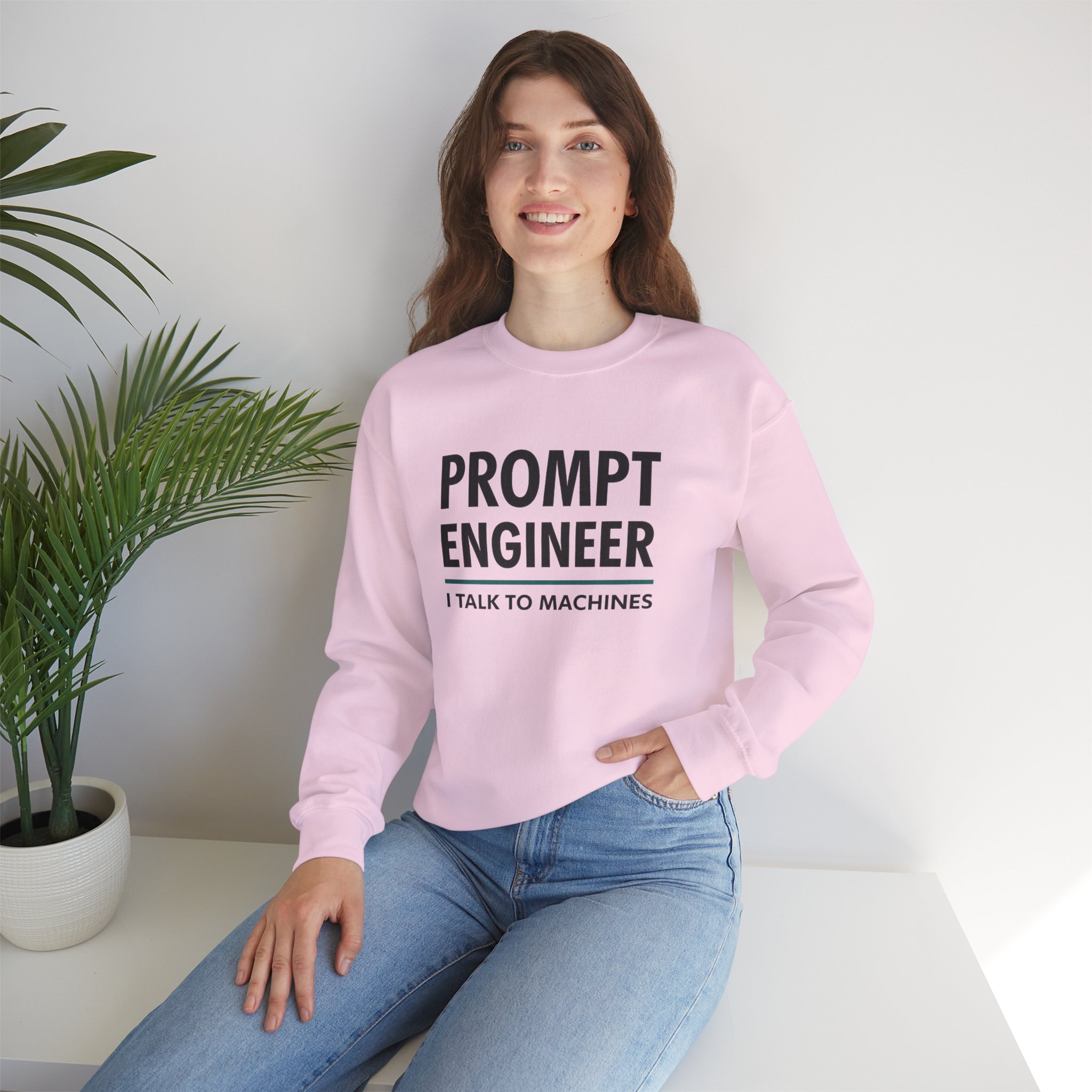 Prompt Engineer I Talk To Machines – Funny AI Job Title Crewneck - Image 80