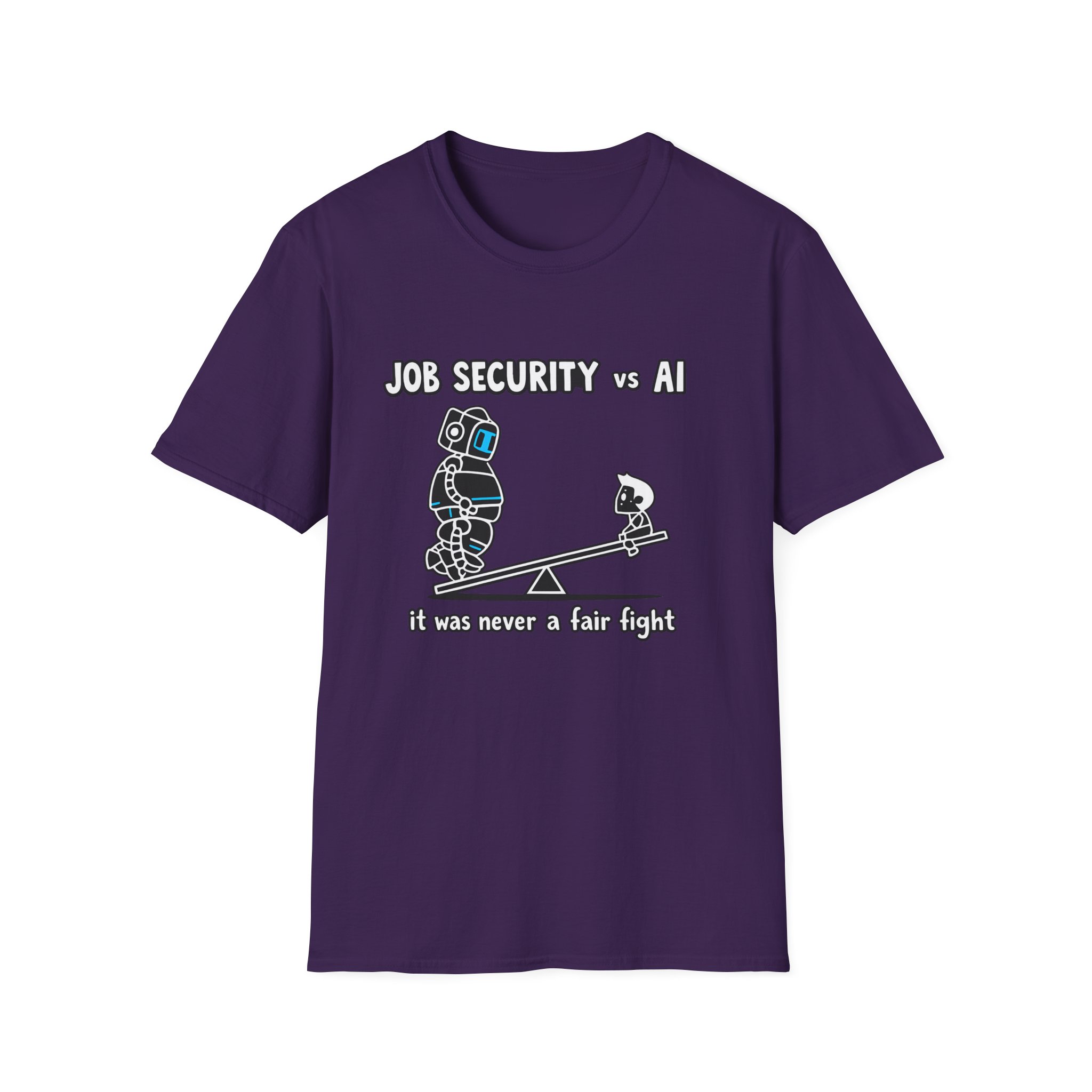 POV You're An AI And It's Monday – Funny Tired Robot Graphic T-Shirt - Image 144