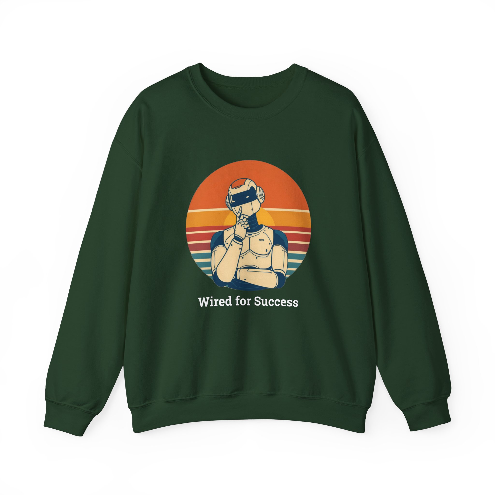 Wired for Success Retro Robot Thinker AI Tech Sweatshirt Gift - Image 25