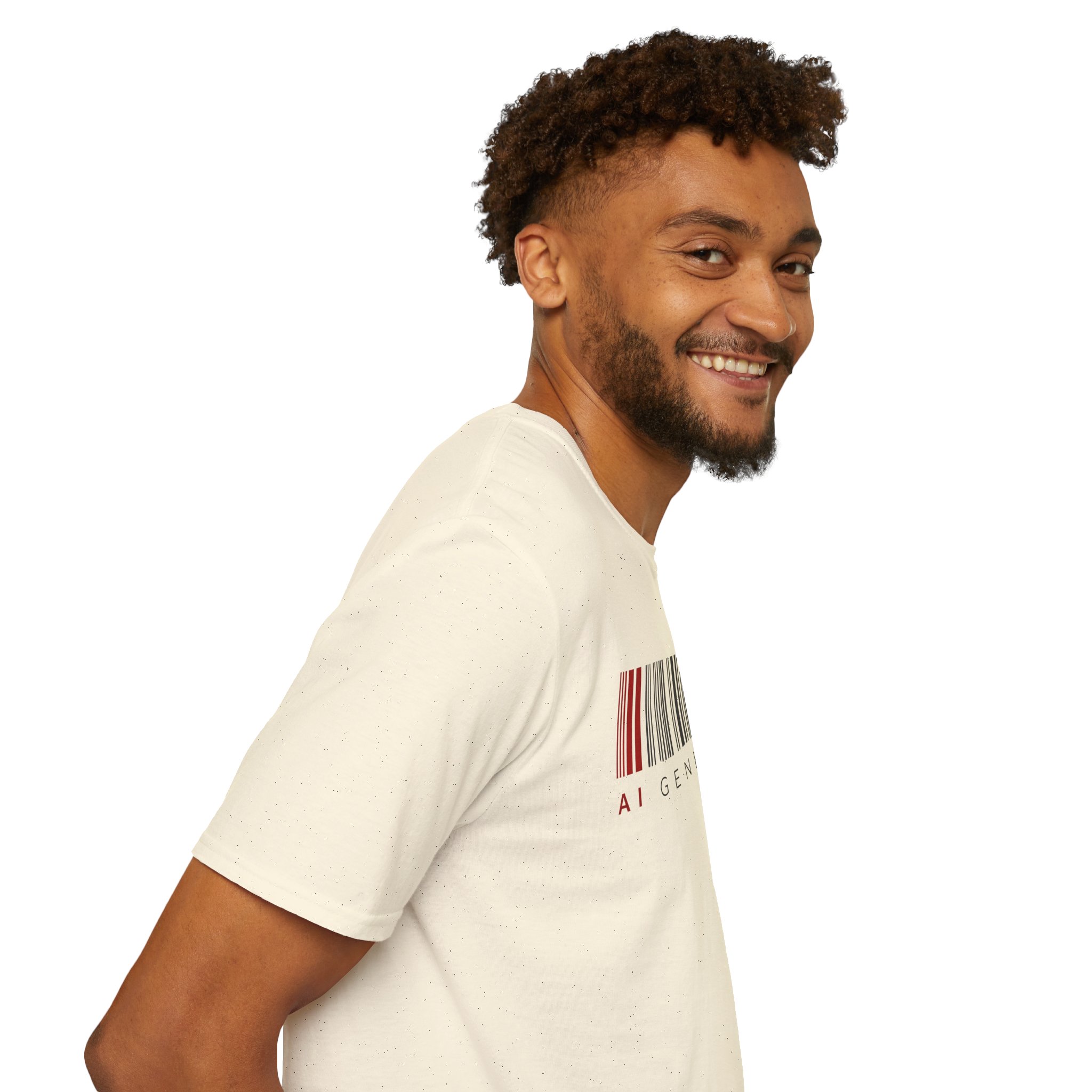 AI Generated Barcode Dark Minimalist Generative Art Graphic T-Shirt - Image 20