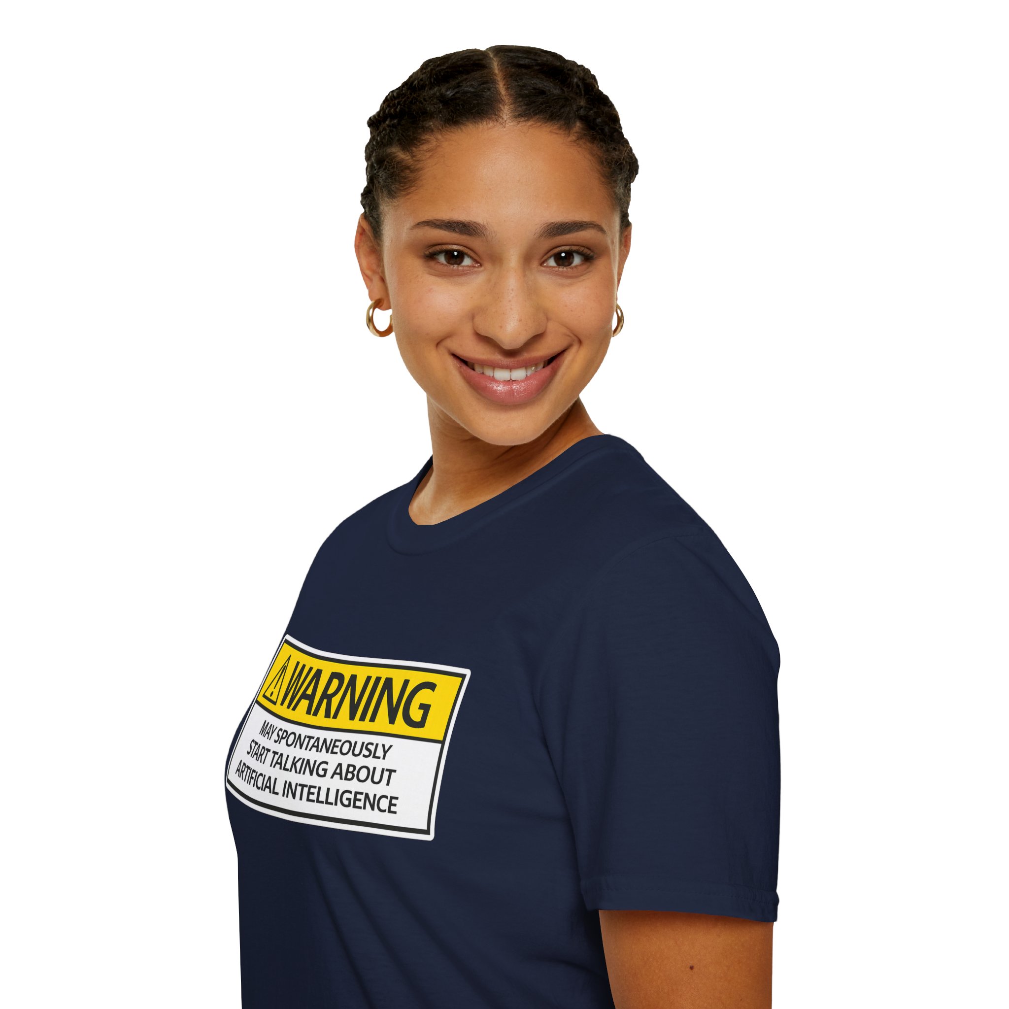 Warning May Talk About AI Tee | Funny Artificial Intelligence Shirt - Image 104