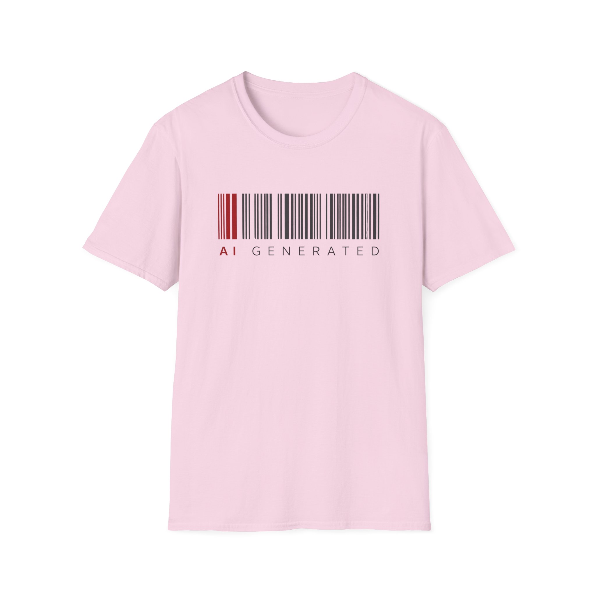 AI Generated Barcode Dark Minimalist Generative Art Graphic T-Shirt - Image 133