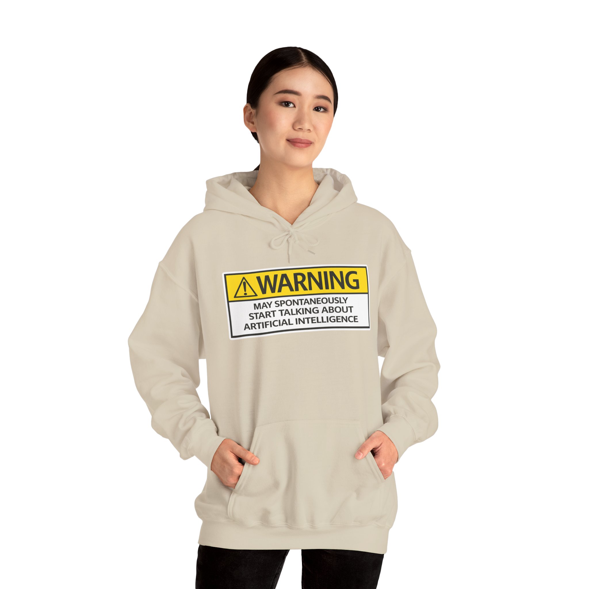 Warning May Talk About AI Hoodie | Funny Artificial Intelligence Sweatshirt - Image 25